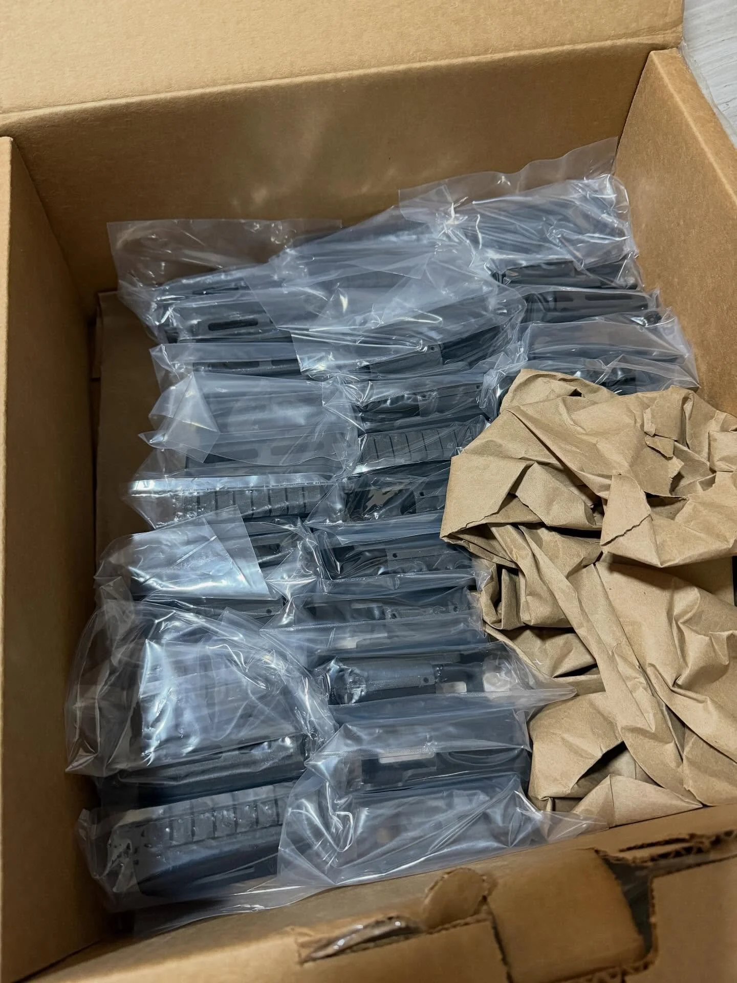 Unpacked the latest shipment of parts late last night to get orders out the door today. Things have been crazy lately but this was exciting to see everything come together. Stayed up way too late working on building up every screw pack and assembly, 