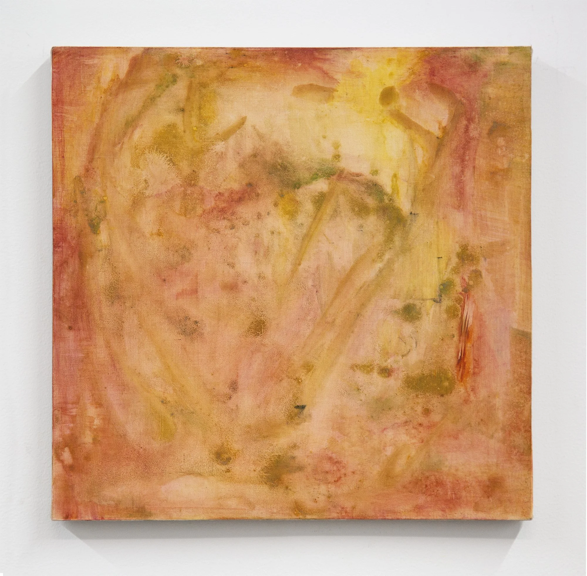 A Rocket And A Feather, 2026, Oil, Flashe and acrylic on linen over panel, 12 x 12 in (30.48 x 30.48 cm)