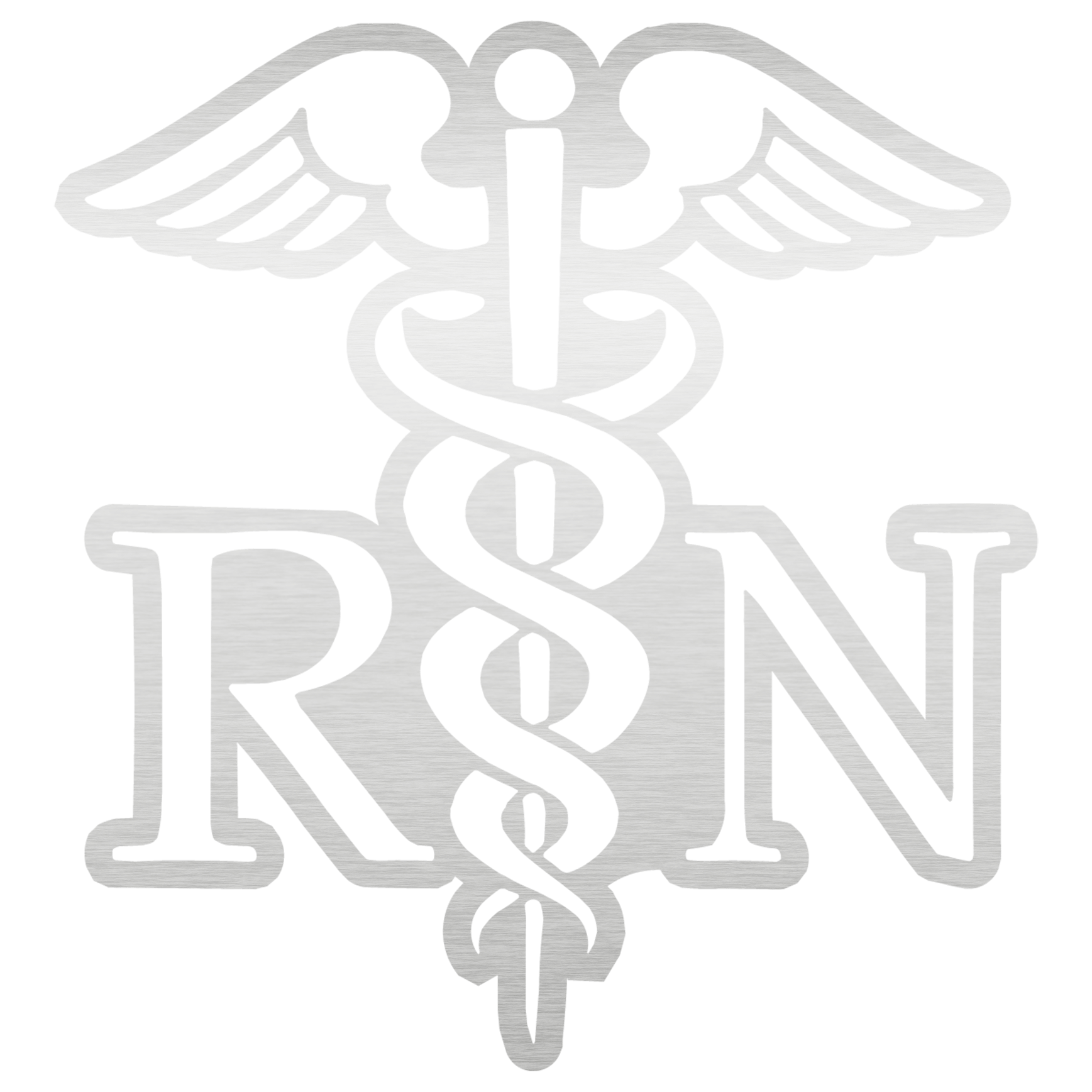 Caduceus symbol with "RN" letters, representing registered nurse.