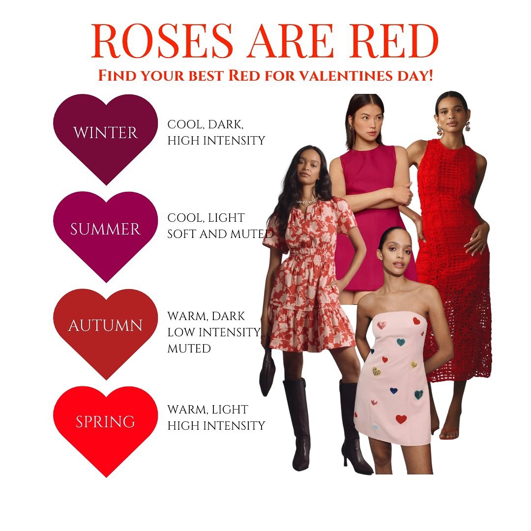 🌹 Roses are red&hellip; but which red is your red?

Finding the right red that harmonizes with your unique coloring &ndash; whether it&rsquo;s warm, cool, light, deep, or bright &ndash; will make everything click ✨

It&rsquo;s all about wearing a re