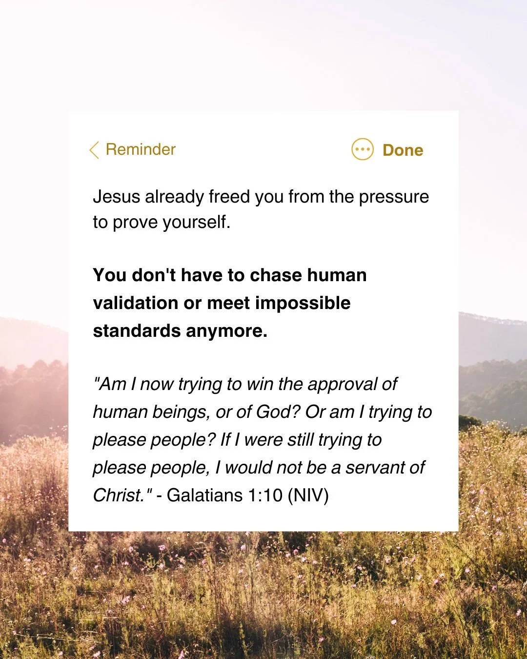 We chase approval. We try to measure up. We silently serve others' opinions, hoping to finally feel worthy.

But people make unreliable measuring sticks. Their approval was never meant to define you.

Here's the truth: Jesus already freed you from th