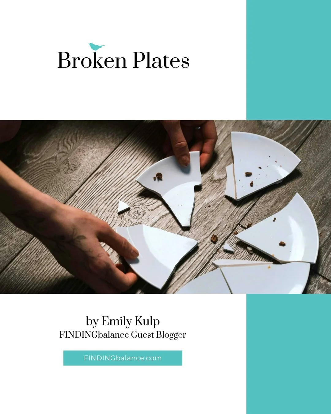 "But mostly, I'm human. I had reached the end of myself. In my humanness, I broke. In my humanness, I couldn't feel and process all the things. So, I shattered. Just like those dishes.

And then, in my brokenness, succumbed to my humanness - and