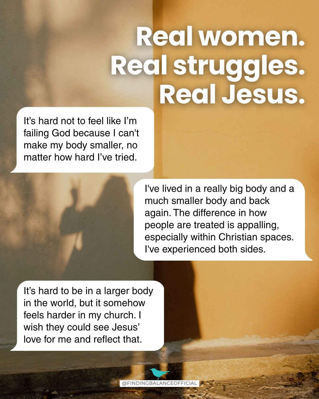 If you've ever felt like your body disqualifies you from belonging, in the world or in the Church - regardless of size - it doesn't. Jesus sees you, loves you, and has a seat at the table for you exactly as you are. 🧡

You don't have to carry this a