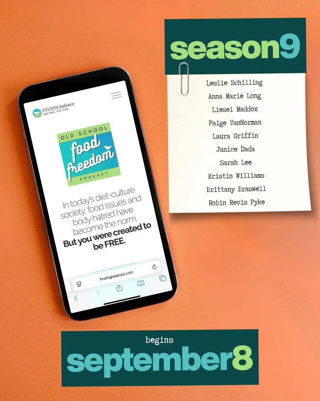 Season 9 of the Old School Food Freedom podcast drops September 8, and we cannot WAIT to bring you these conversations. 🎙️

New and returning guests. Impactful topics. Honest, Christ-centered dialogue around the things that matter to your recovery a