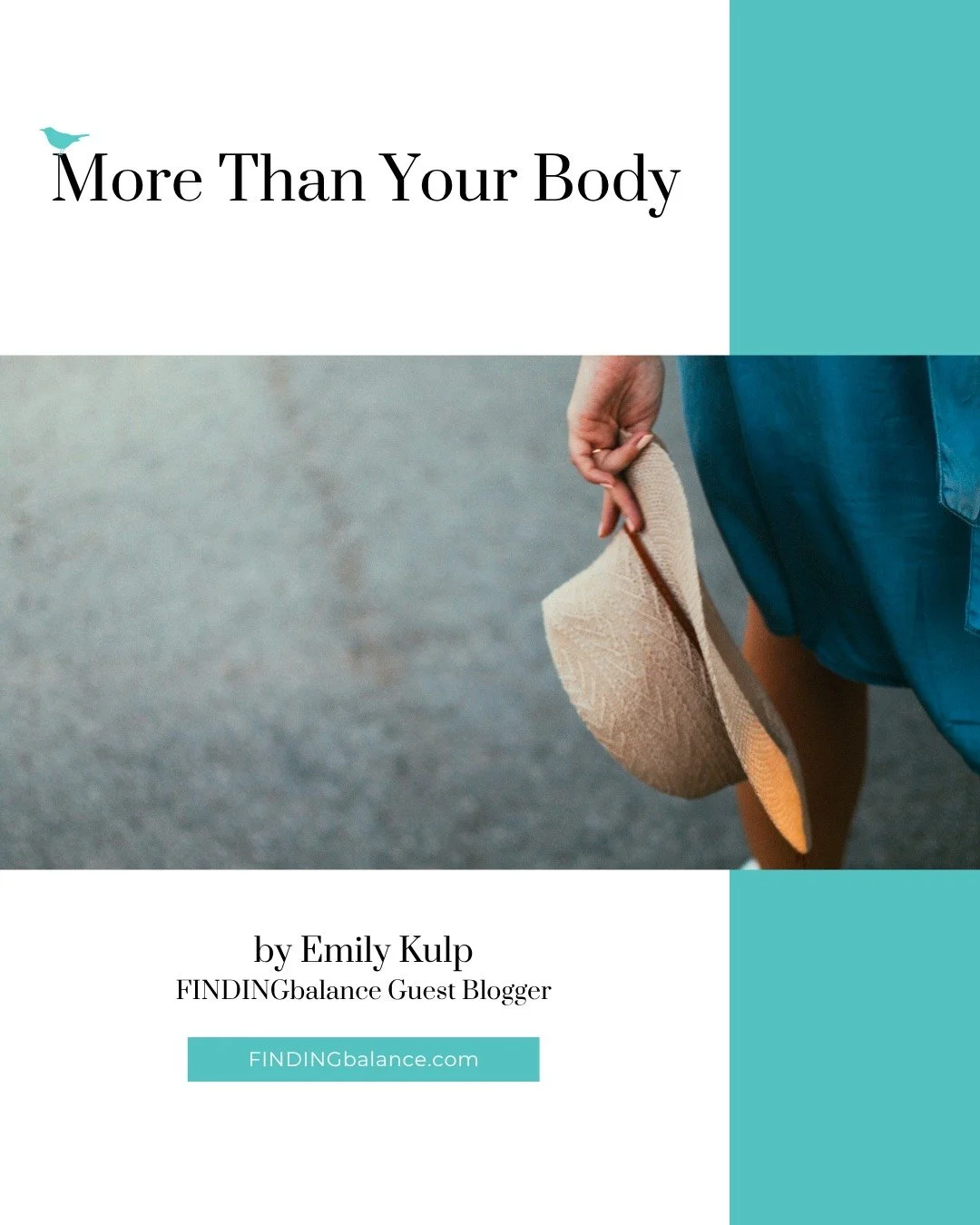 "You're worth more than your body.
Do you not know?
You're worth more than your body
For you have a soul.
You say you're unworthy, God says you are mine
You say that you're ugly, God says you're divine"

Read more: http://findingbalance.com