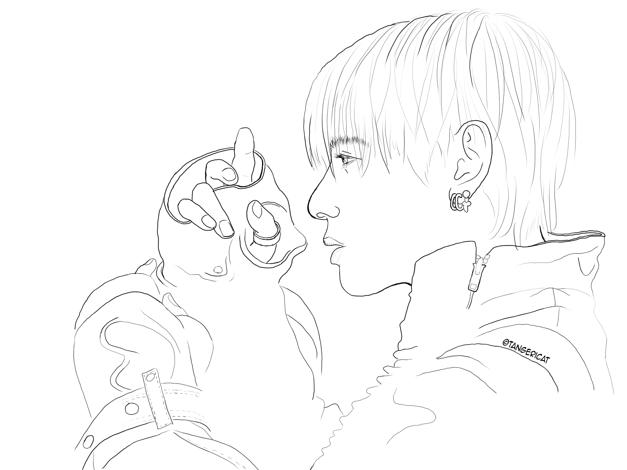 Hooligan Taehyung Coloring Page