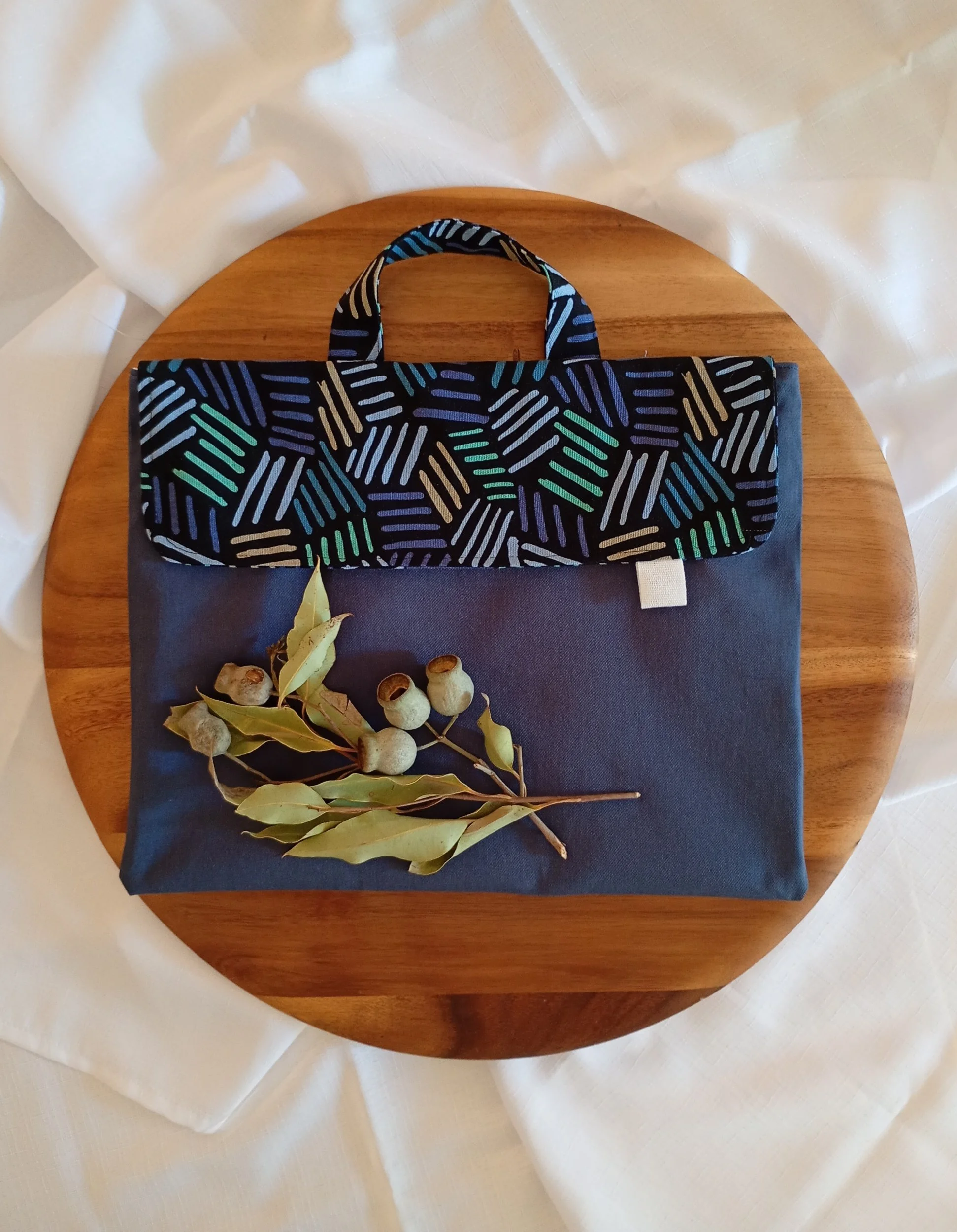 Library Bag - Navy Checkerplate