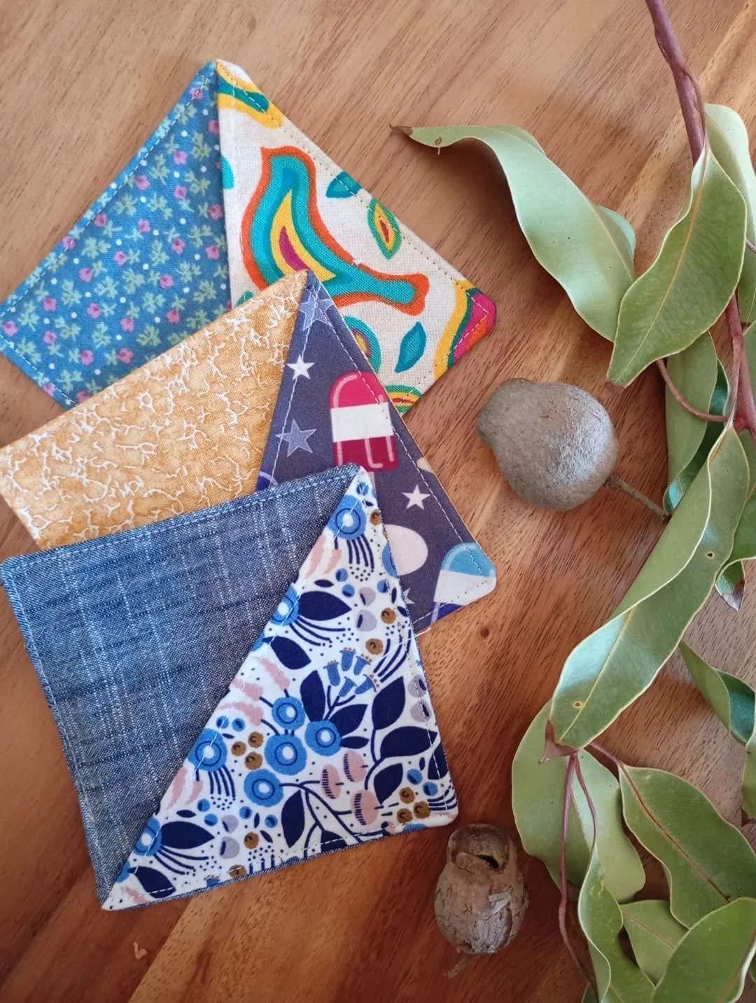✨ NEW ✨ Corner Bookmarks in Assorted Fabrics. These have been so popular at recent markets, so I've now added them to my online store as well. 
📚 Add some personality to your reading with a bright and cheerful fabric Corner Bookmark. Each bookmark