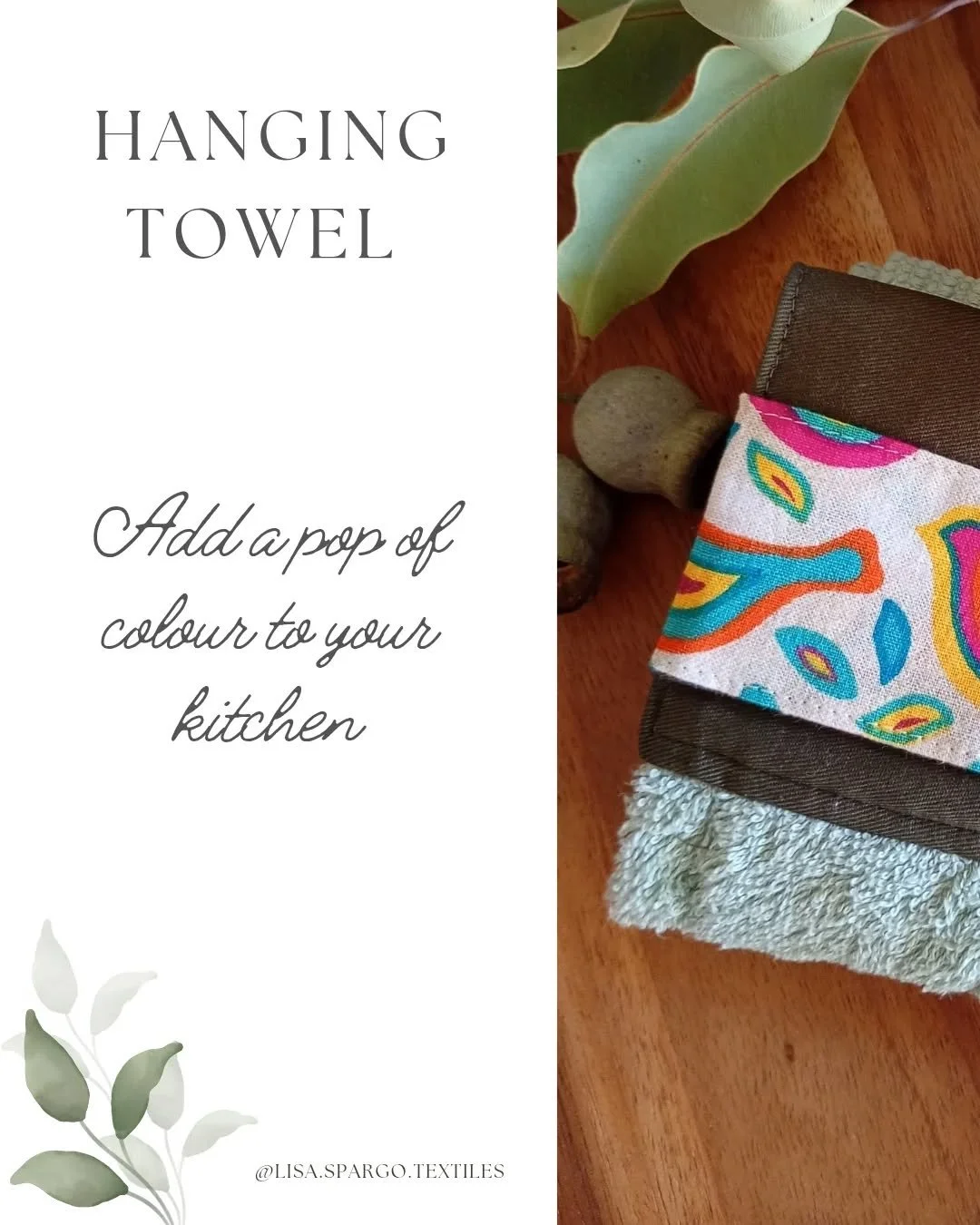 ✨A Kitchen Essential✨

Hanging hand towels are so useful in the kitchen, but they don't need to be boring: add a pop of colour, and bring some personality to your space. This style of hanging towel has no fiddly buttons or snaps: perfect for anyone w