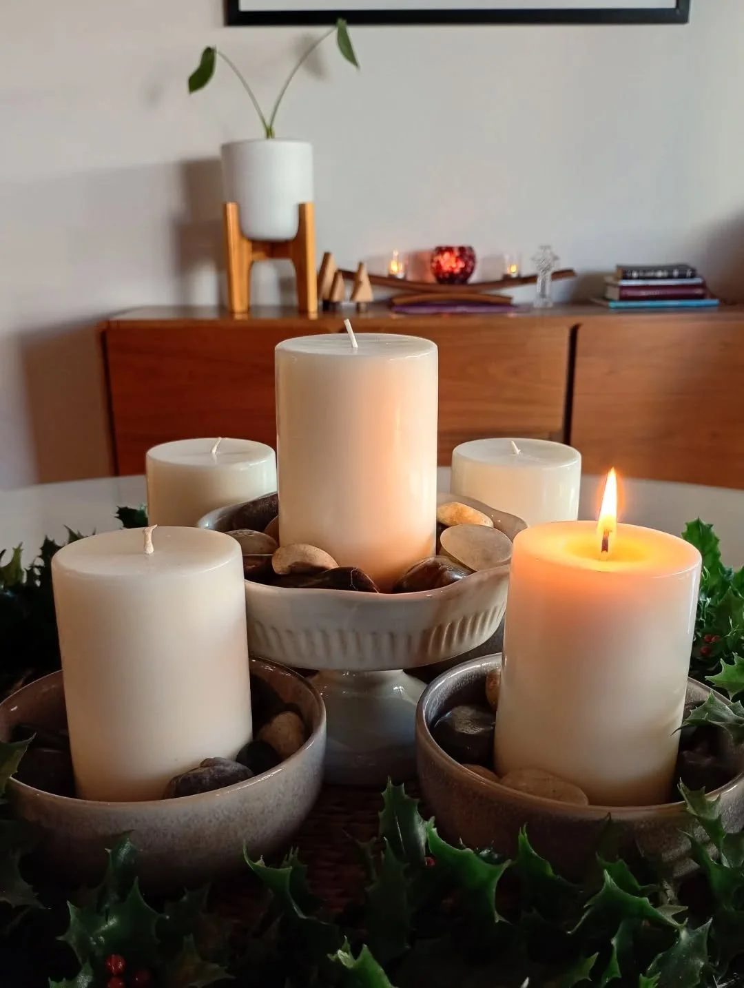 🙏Sunday 30 November🙏
First Sunday of Advent 

Advent is a season of anticipation and hopeful waiting. There are many ways to mark the weeks, and one traditional custom is the lighting of the Advent candles. This is our family Advent wreath, first m