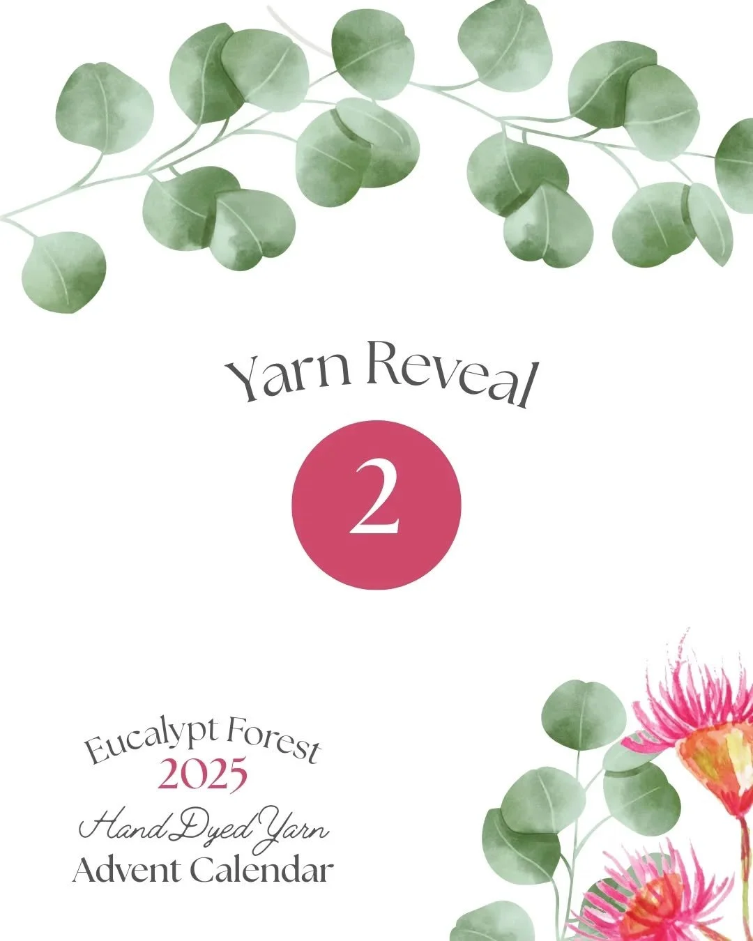 Yarn 2 🧶 This week's yarn in the Eucalypt Forest Advent Calendar is inspired by the Flooded Gum, Eucalyptus rudis. This colourway features a white section with sporadic yellow pops, bookended with honey and copper tones, followed by a shorter green 
