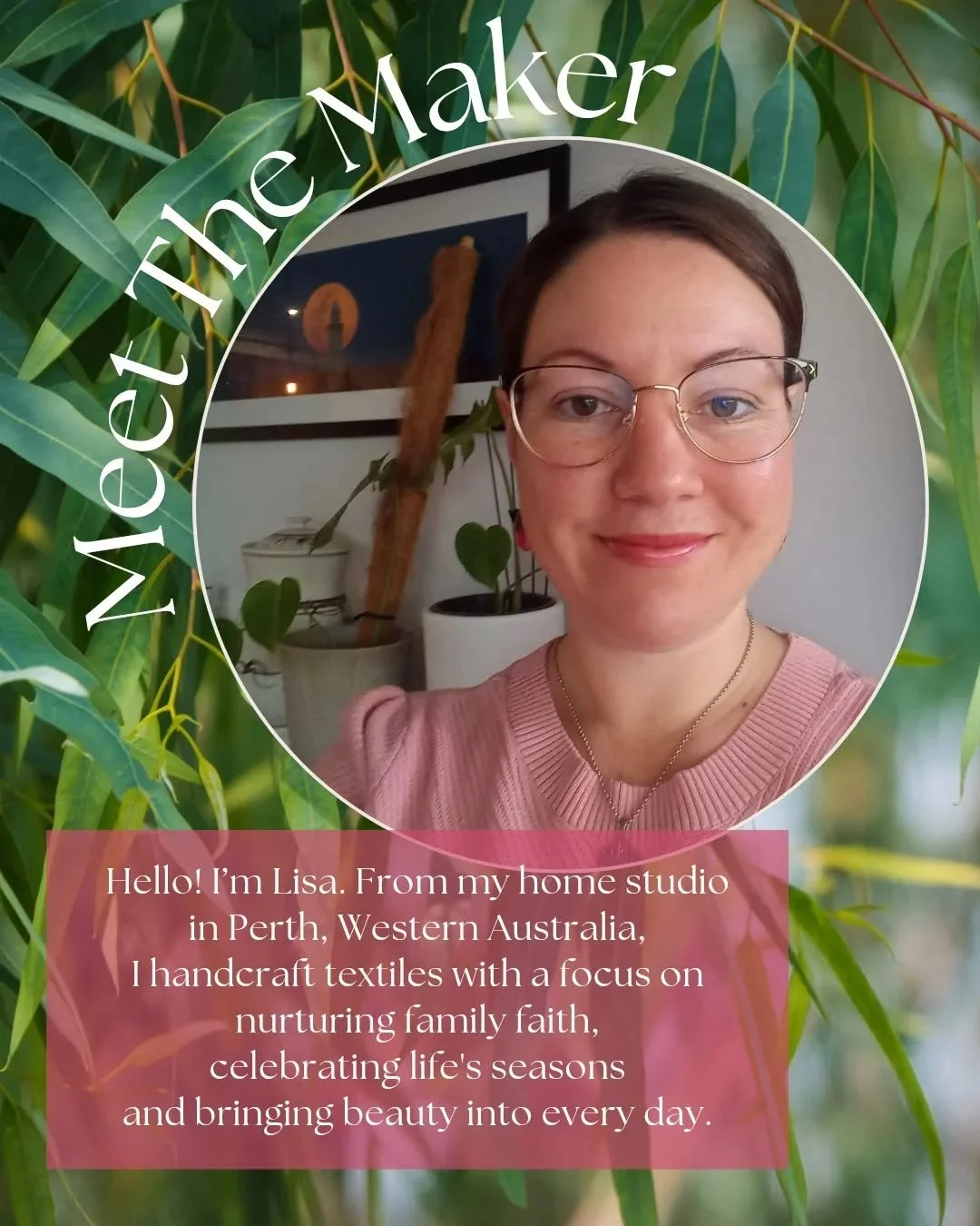 🌿Welcome to Lisa Spargo Textiles

🔸From my home studio in Perth, Western Australia, I handcraft textiles with a focus on nurturing family faith, celebrating life's seasons and bringing beauty into every day.

🔸Here you will find beautiful and uniq
