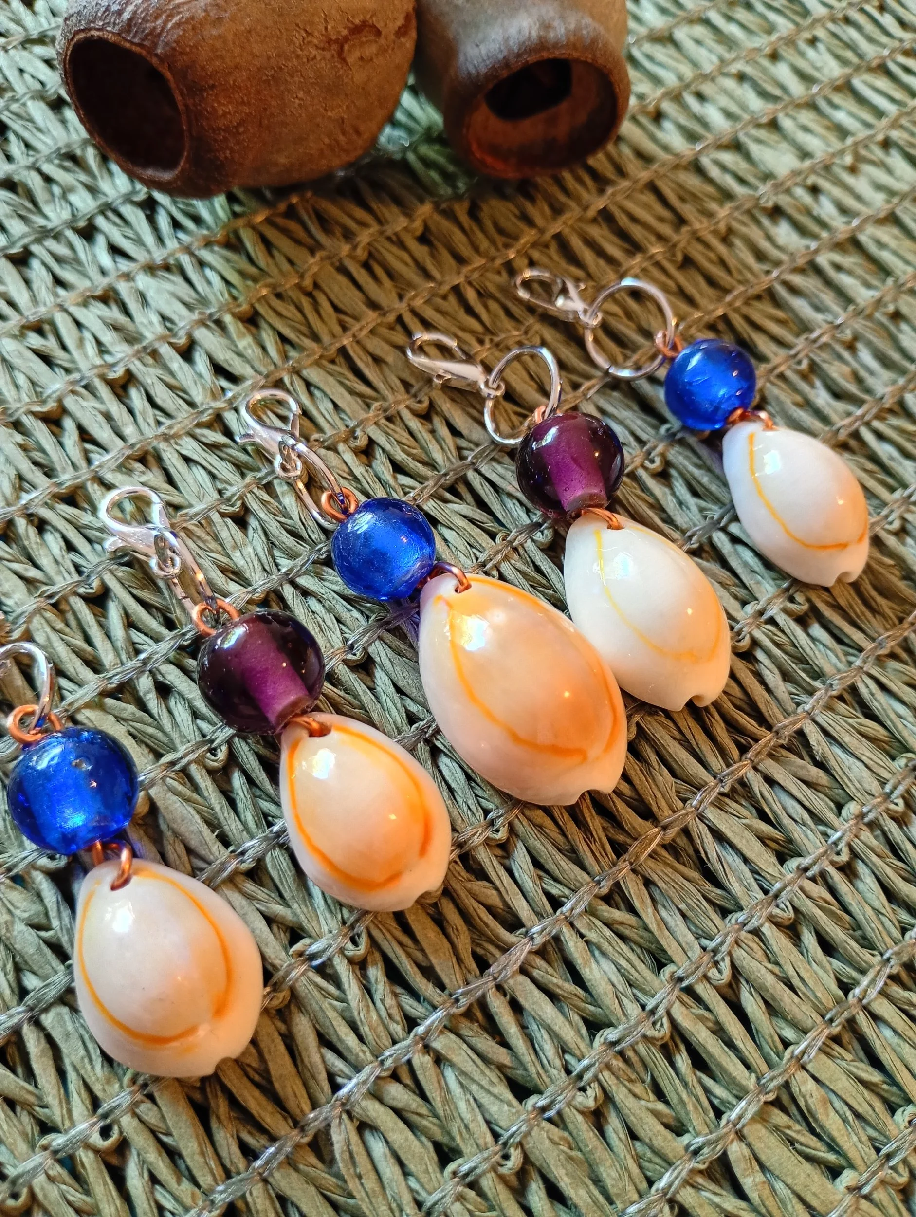 Stitch Markers (Set of 5) - Cowrie Shells