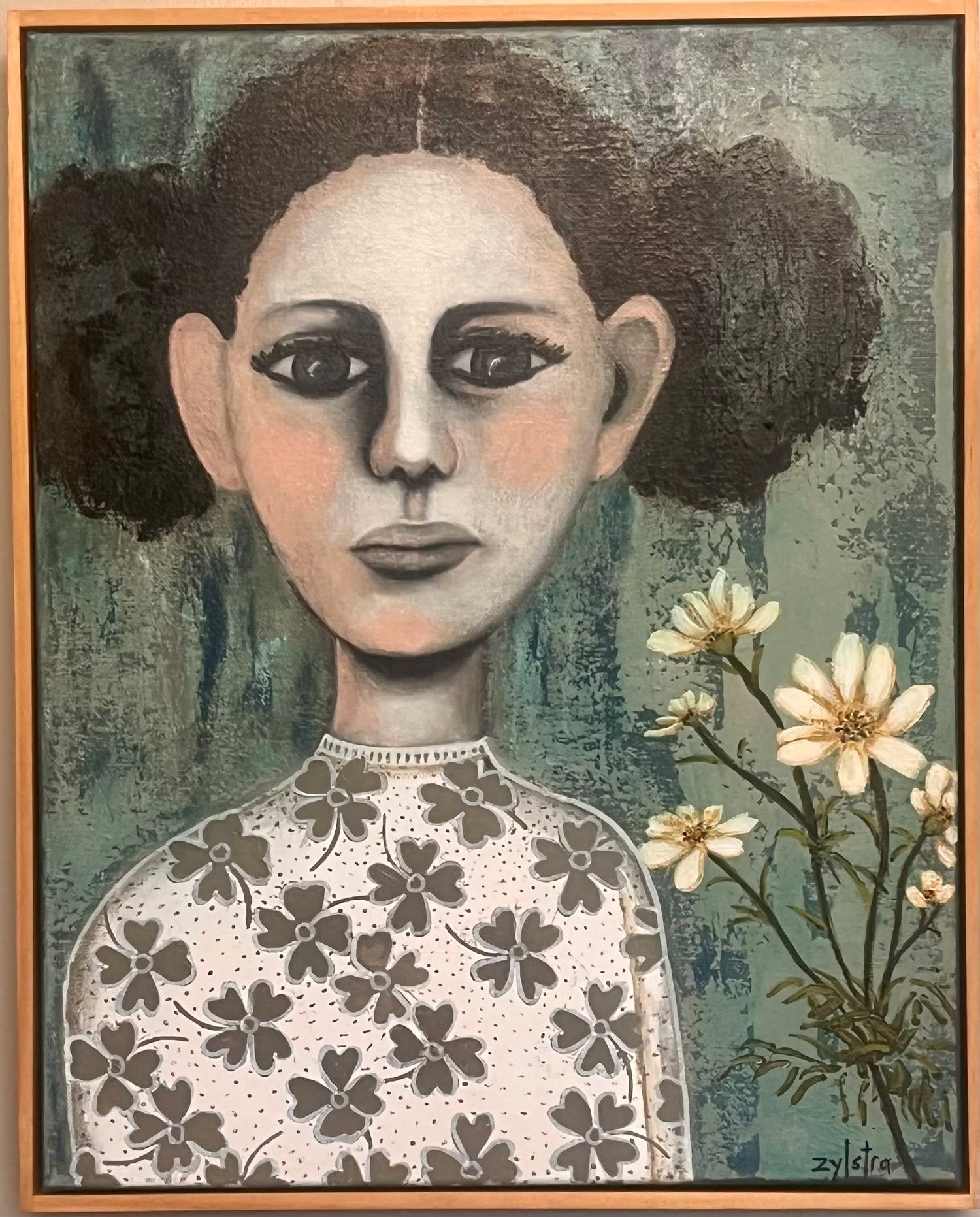 Delicate daisies in this painting offer a chance for a moment of reflection 🌼

A Daisy a Day from @febe_zylstra latest exhibition Quiet Reflection is now on display at Feather &amp; Lawry Gallery and online 24/7!