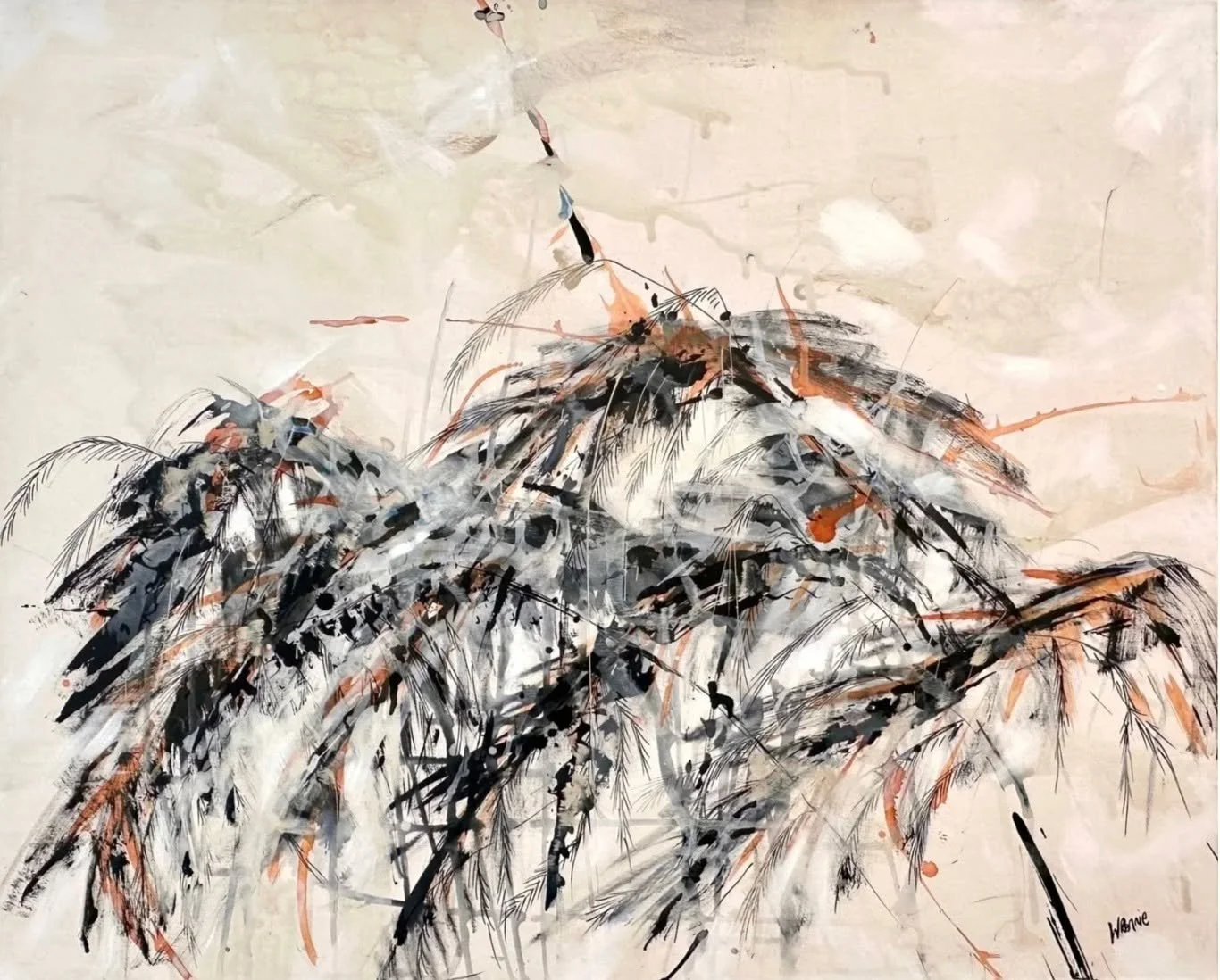 Nostalgia by @@wendyrenniestudio captures the form of the NZ Toi Toi plant as it moves with the wind on the side of the road experienced on many trips...capturing the familiarity of the New Zealand landscape and highlighting it in the here and now.

