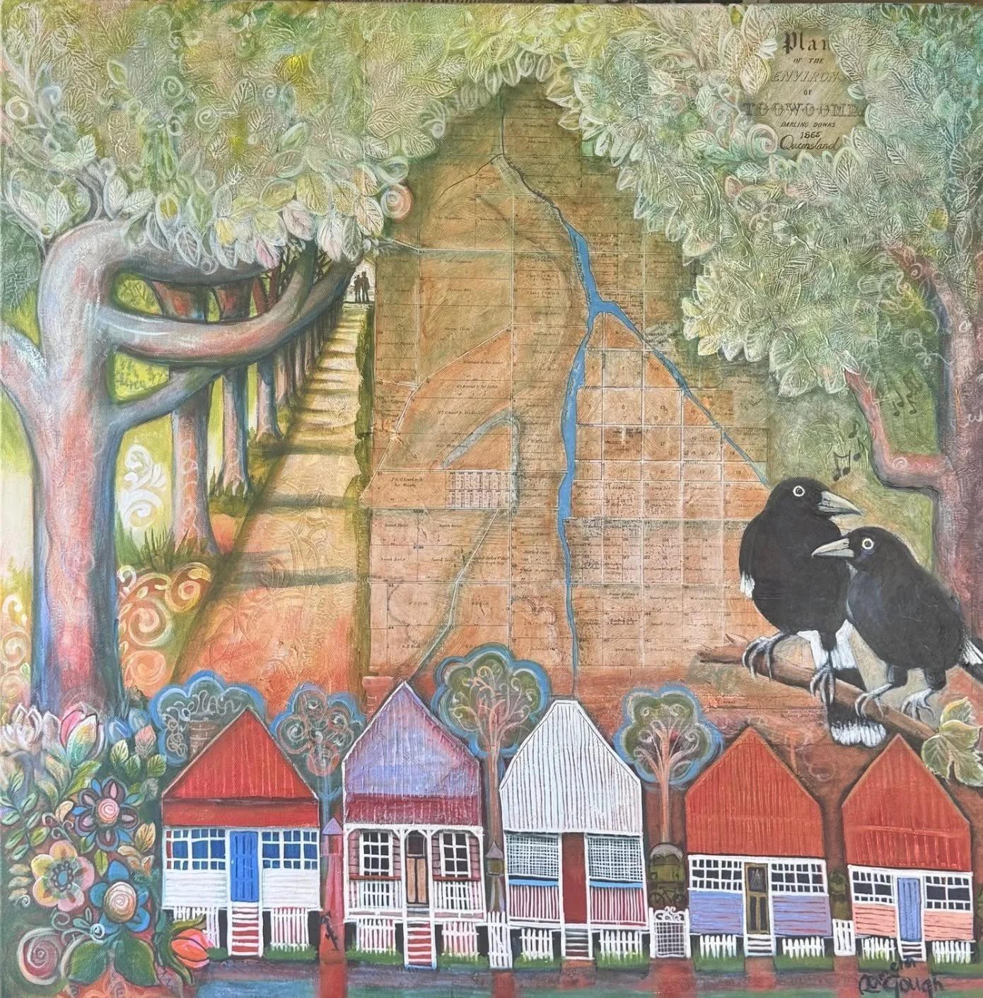 Long before the 1865 Toowoomba plan was created, the songs of the &ldquo;Currawong Choir&rdquo; have echoed through the trees and parks, welcoming on and all to this beautiful &ldquo;Garden City&rdquo;.

Currawong Choir by @pamelagoughart is another 