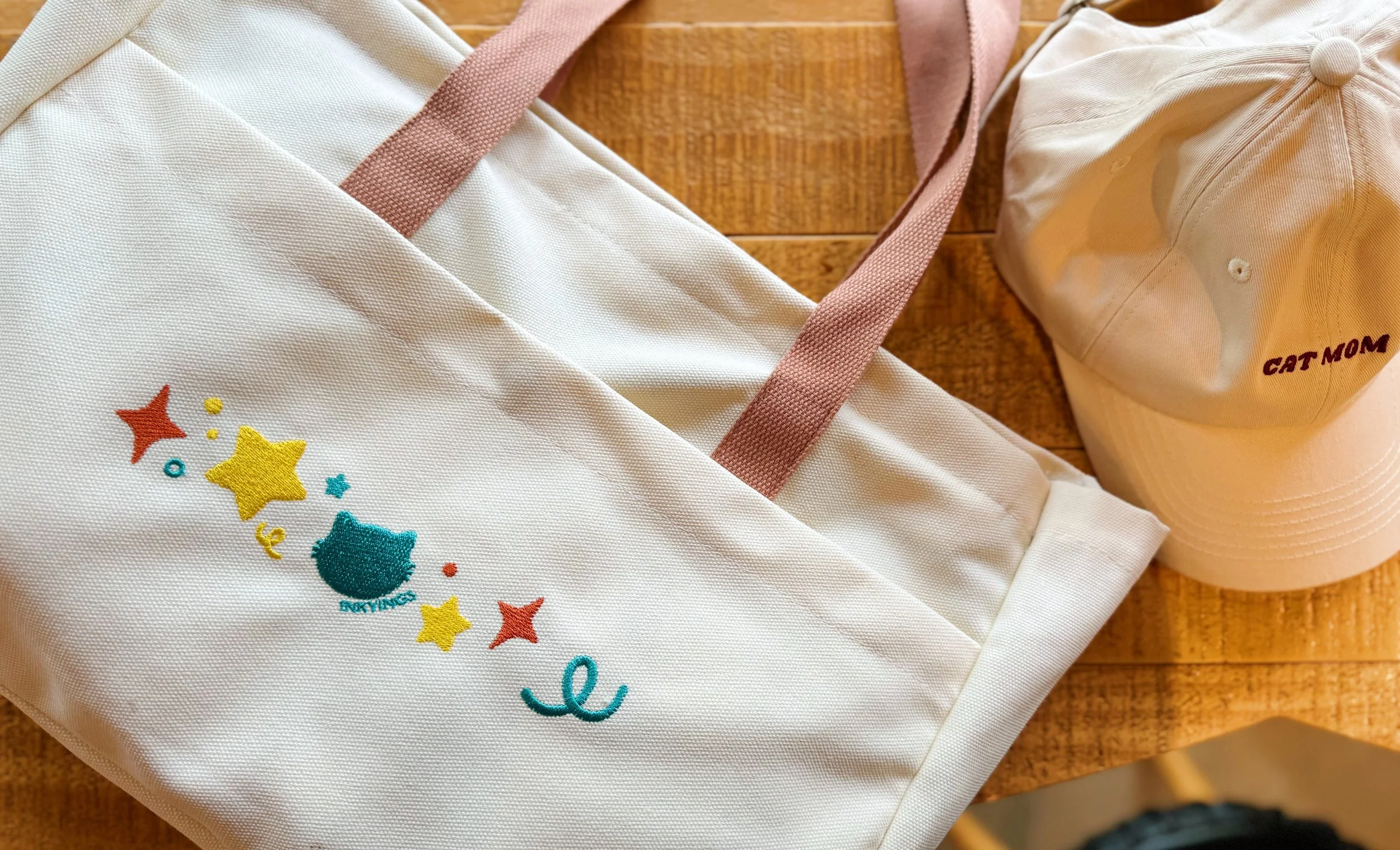 Enchanted Sparkles Embroidered Canvas Tote Bag