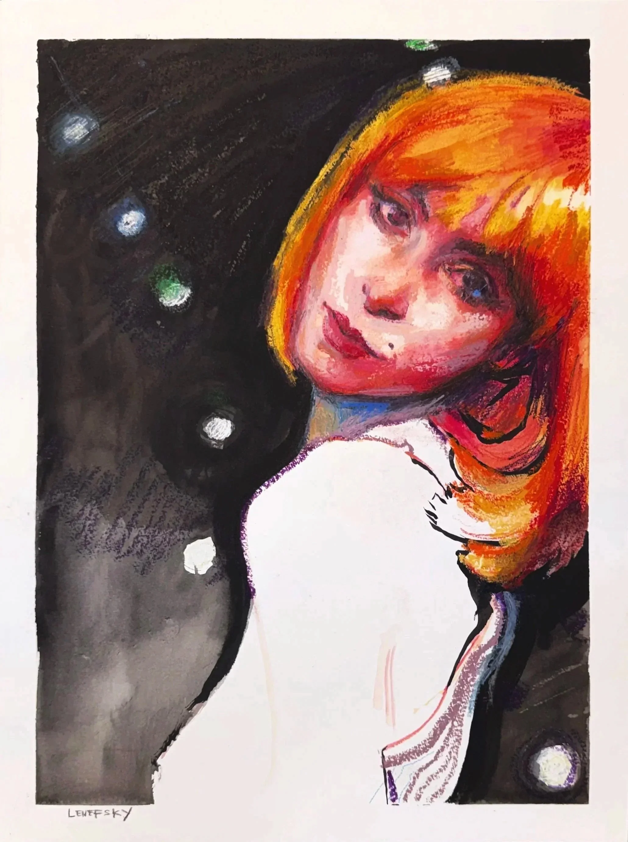 night out | mixed media on paper | private collection