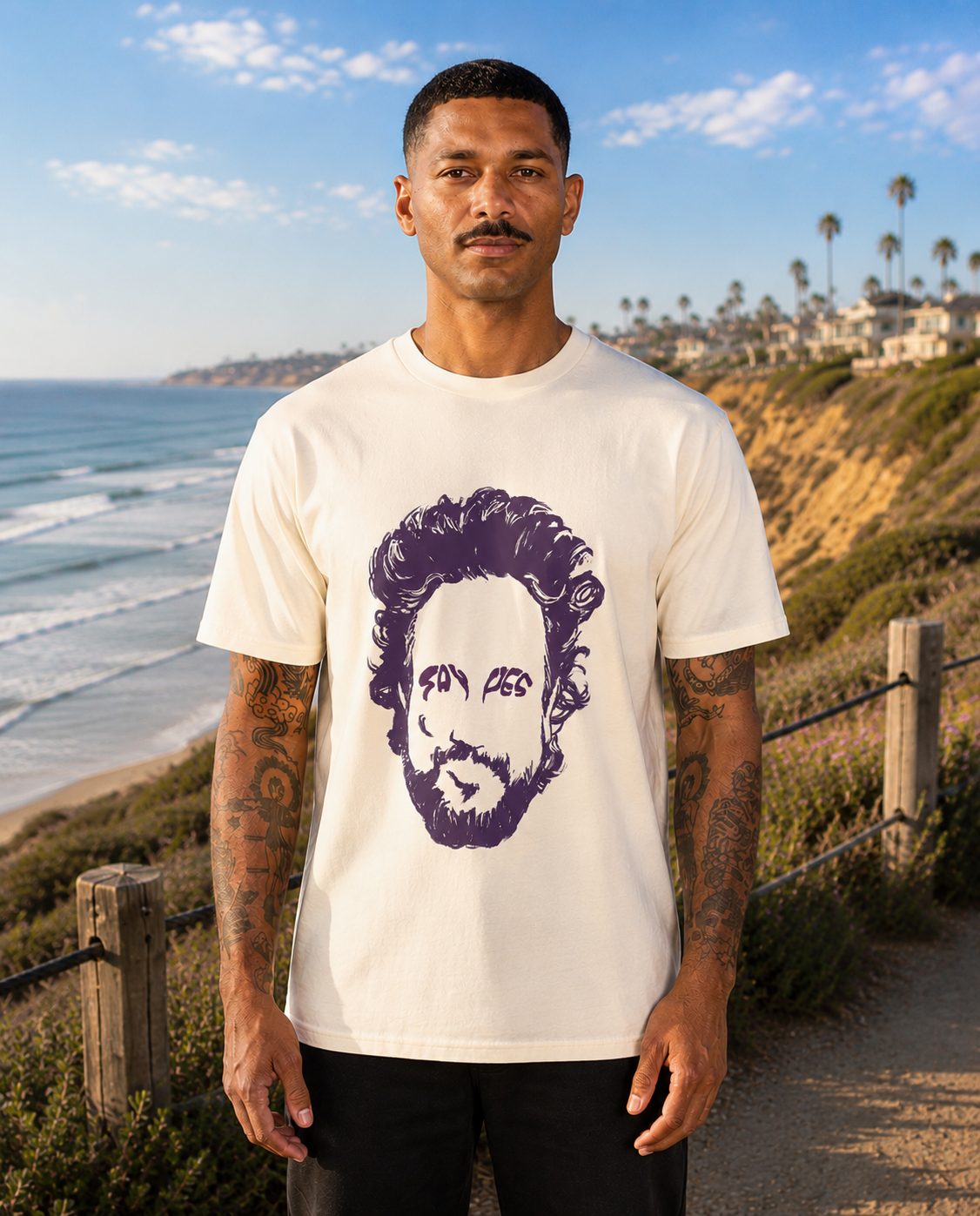 Ancient Astronaut Theorists SAY YES Giorgio Tsoukalos T-shirt | Lenny's After Dark | AS colour Ecru Classic Fit