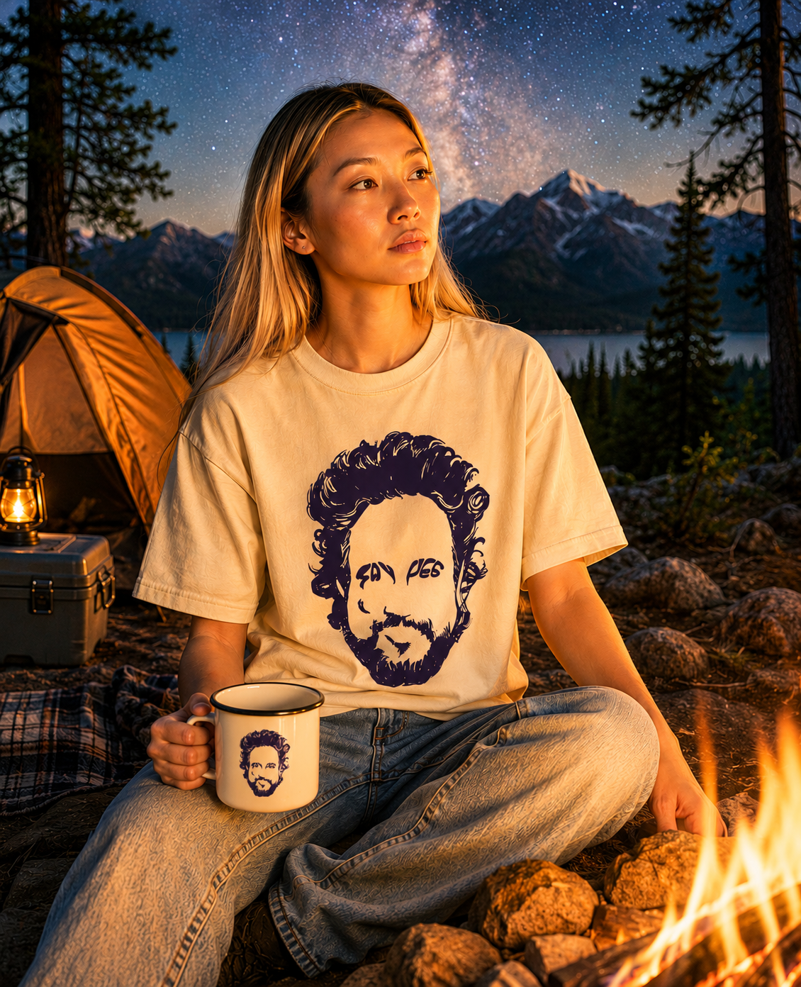 Ancient Astronaut Theorists SAY YES Giorgio Tsoukalos Enamel Camp Cup | Lenny's After Dark | SAY YES hidden joke in the eyes
