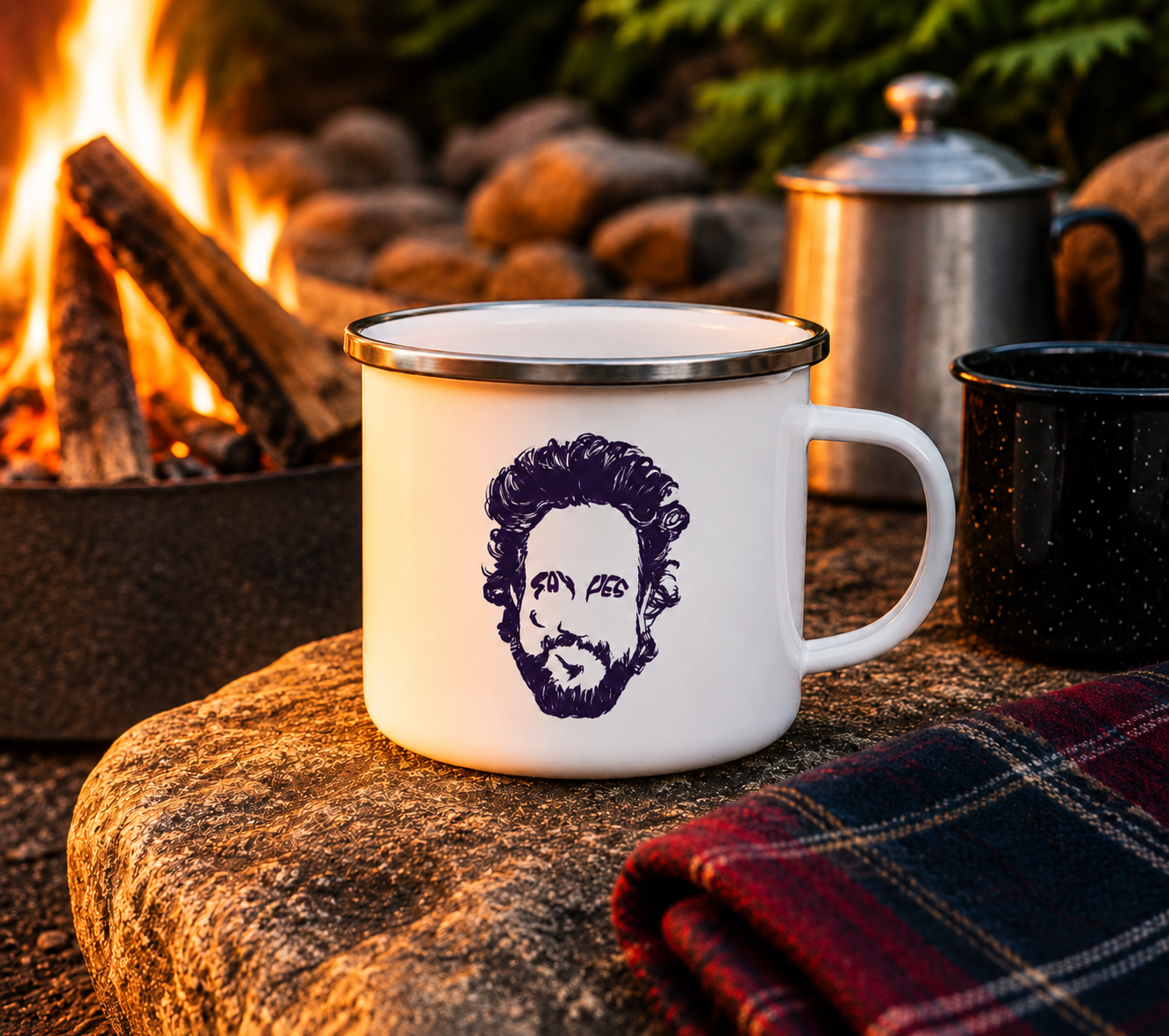 Ancient Astronaut Theorists SAY YES Giorgio Tsoukalos Enamel Camp Cup | Lenny's After Dark | SAY YES hidden joke in the eyes