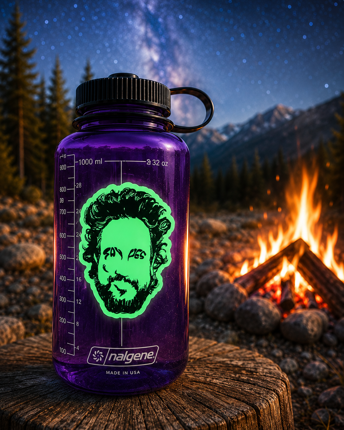 Ancient Astronaut Theorists SAY YES vinyl sticker 3-pack in matte, holographic and glow-in-the-dark finishes featuring an illustrated portrait inspired by Giorgio Tsoukalos from Ancient Aliens.