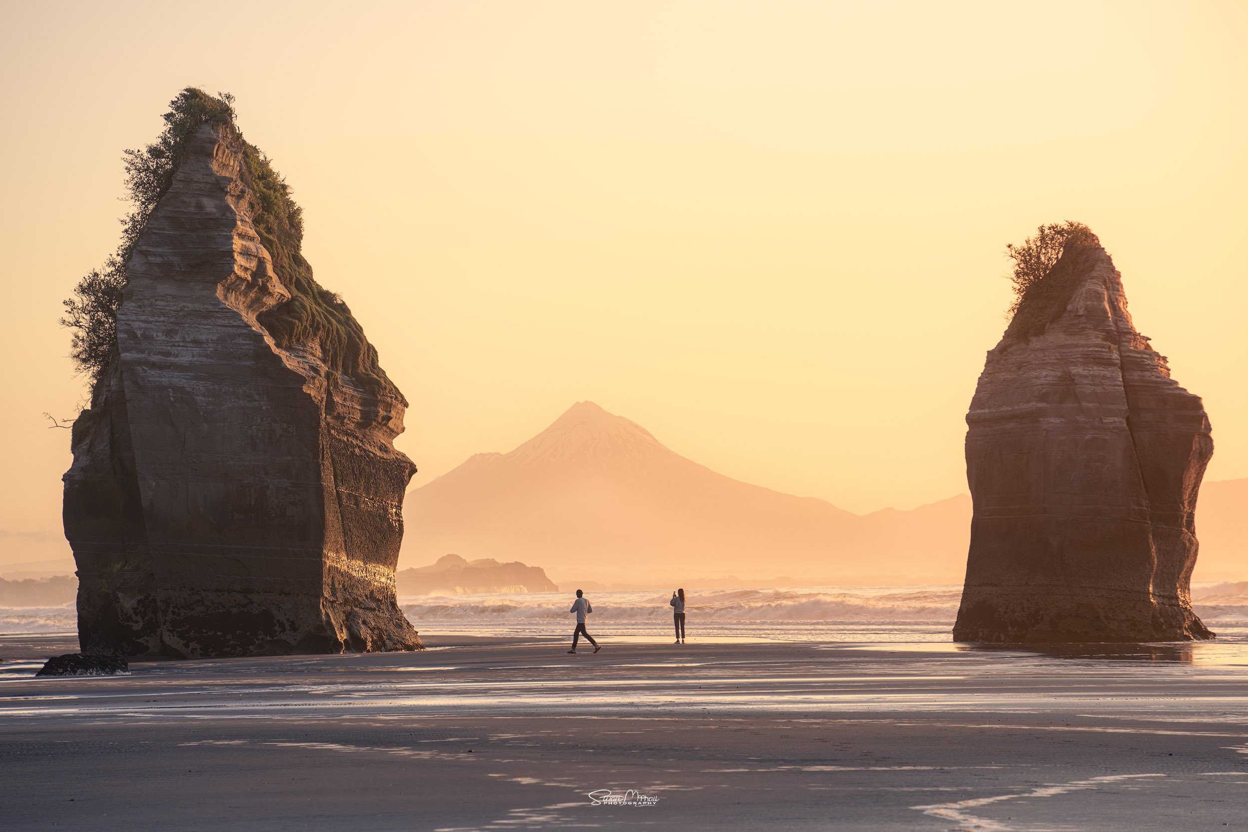 Three Sisters with Mt Taranaki - Taranaki Region