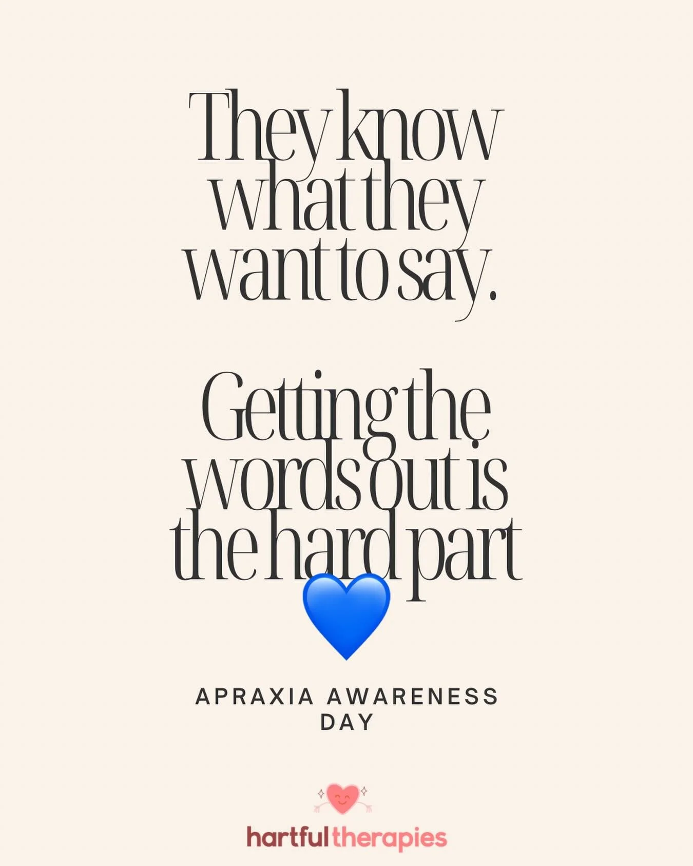 Today is Childhood Apraxia of Speech Awareness Day 💙

Childhood Apraxia of Speech (CAS) is a motor speech disorder that affects a child&rsquo;s ability to plan and coordinate the movements needed for speech.

Many children with CAS know exactly what