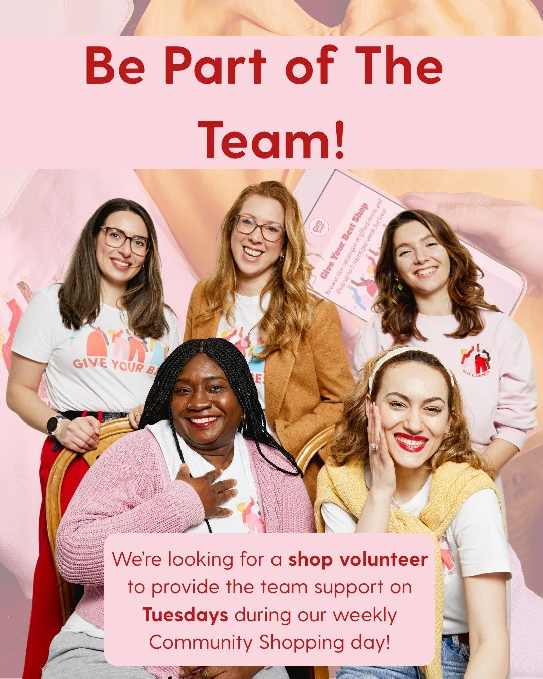 We're looking for someone to join our amazing team as a shop volunteer and make a difference. 
We're looking for passionate and supportive individuals to help out every Tuesday at our Islington Square shop. 
Email us at:
giveyourbestHQ@gmail.com to