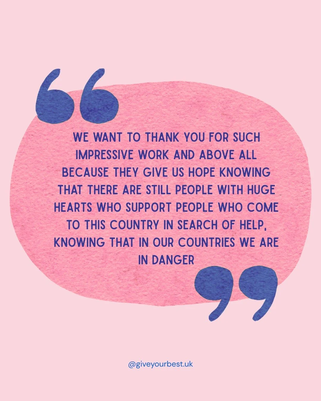Hear from our community about what Give Your Best means to them 💖 

We support people experiencing clothing poverty in the UK, including those seeking asylum who receive just &pound;8.86 per person per week from the Home Office. Since they are prohi