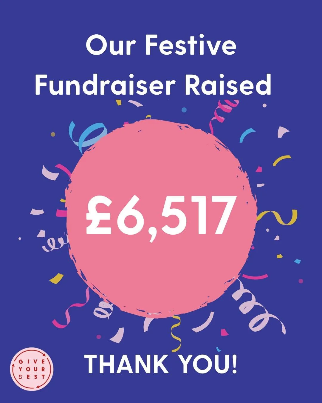 Thank you to everyone who donated to our Festive Fundraiser, we are happy to announce that we raised an amazing &pound;6,517! 💖