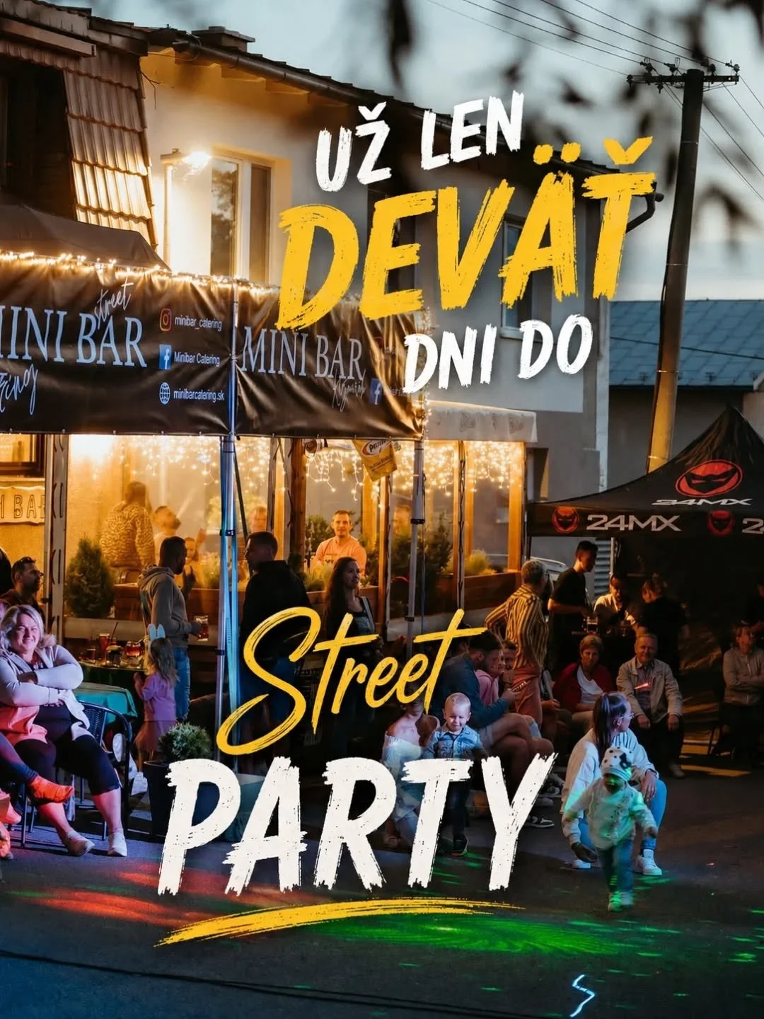 🎉 Už len 9 dn&iacute; do Street Party! 🎉
Nem&aacute;&scaron; e&scaron;te l&iacute;stok? 🎟️
Nevad&iacute;! St&aacute;le si ho m&ocirc;že&scaron; zak&uacute;piť priamo u n&aacute;s na bare. 🍻
📅 12. 6. 2026
🕕 Zač&iacute;name o 18:00
🎸 O skvel&uac