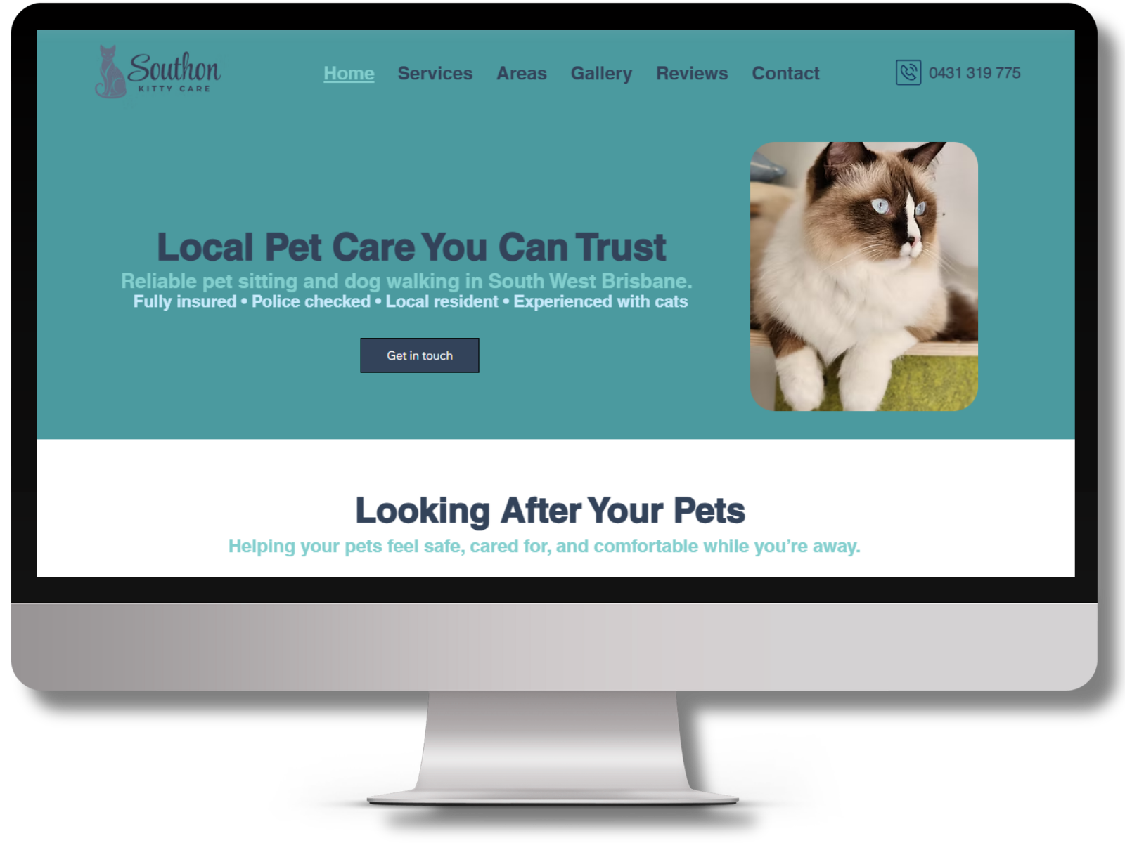 home page for southon kitty care