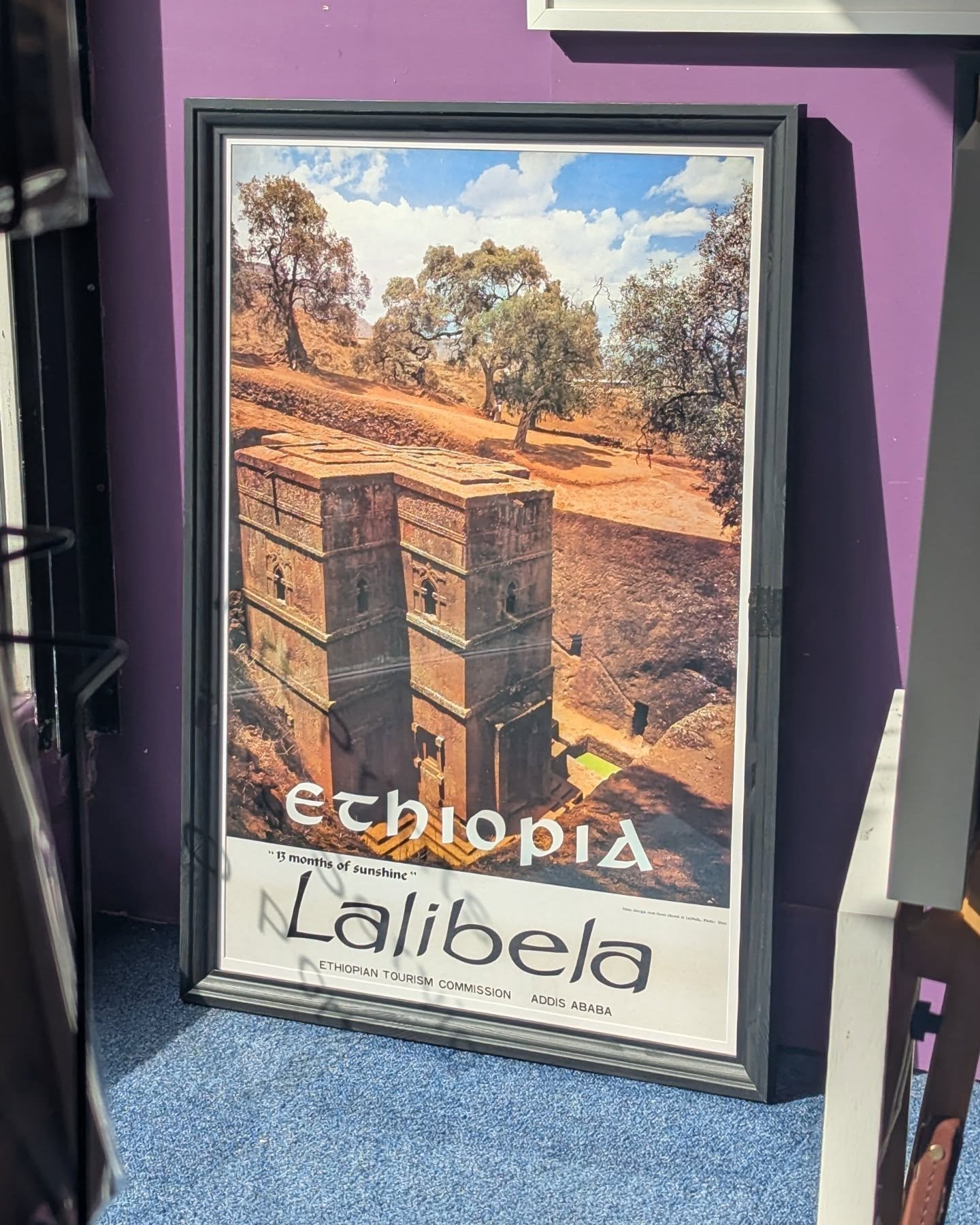 Biete Giorgis rock-hewn church at Lalibela, Ethiopia
Photo by Grau
This 60x90cm Ethiopian Tourism Commission poster had been rolled up and languishing in my drawer of travel collectables since 1992!! What a happy rediscovery! Ah the memories - I r
