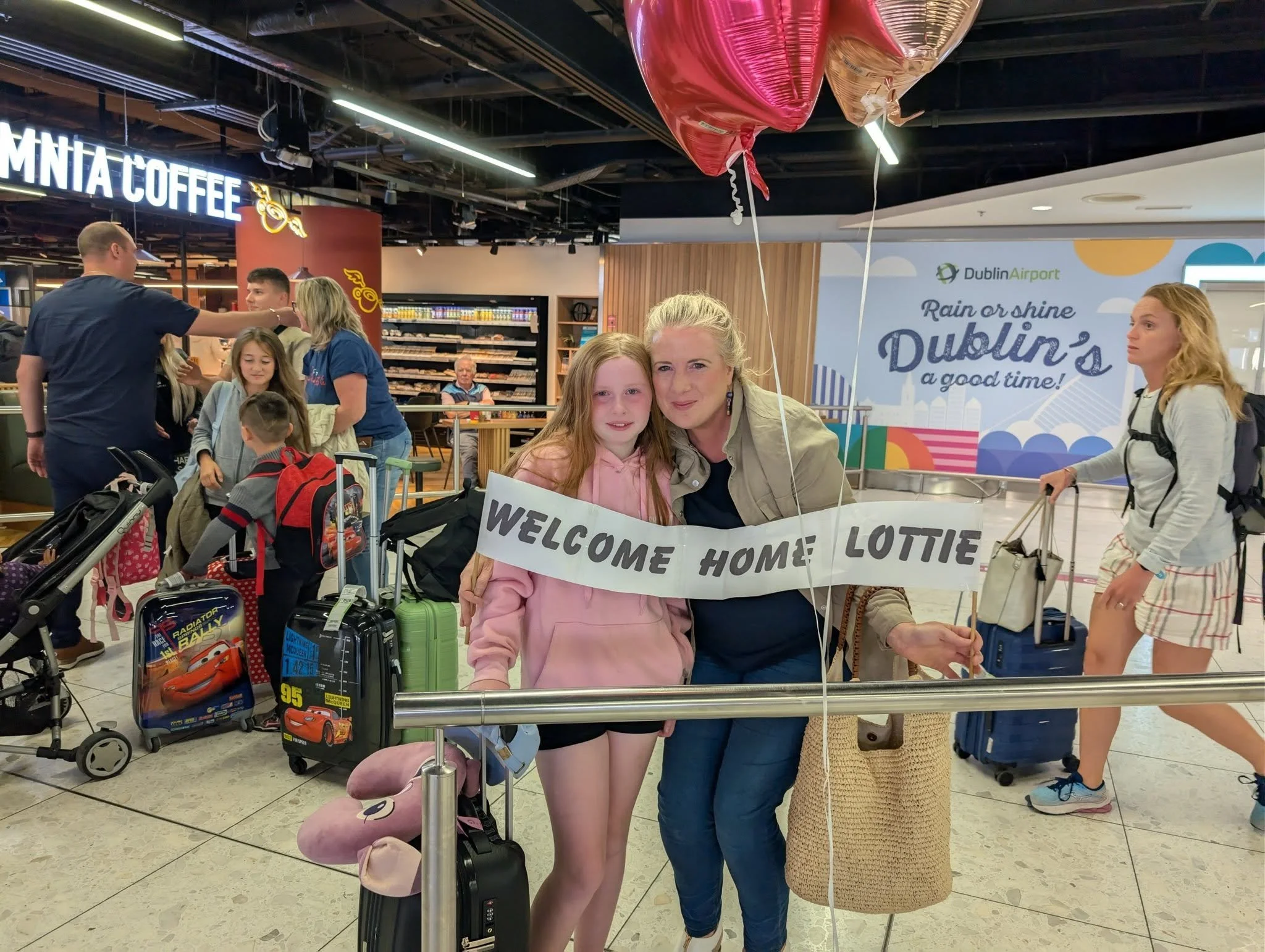 Back in the welcoming arms of mammy! Tired, but happy tired!