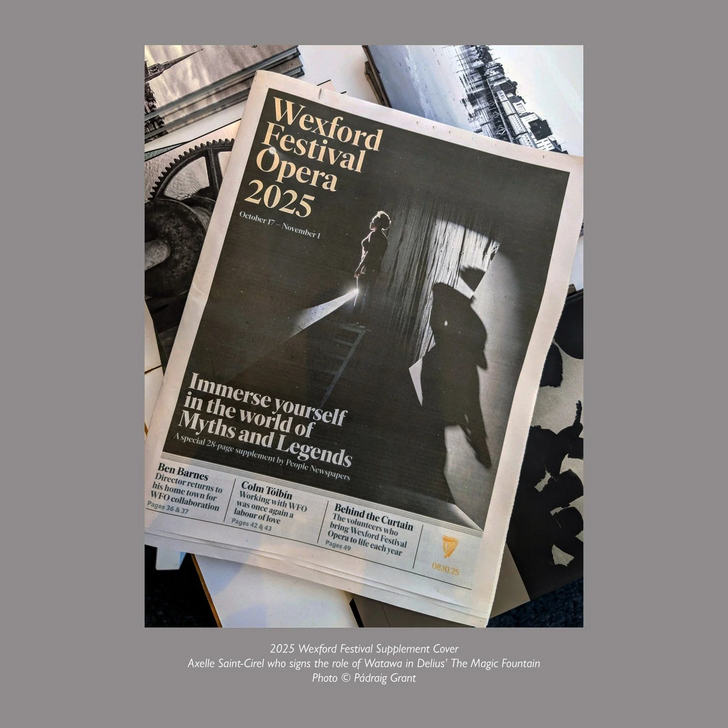 Very happy to see my 'behind the scenes' photograph, made during rehearsals last week, of Axelle Saint-Cirel gracing the cover of the @wexfordfestivalopera People Newspaper supplement this morning.
Scroll to see the original image.
Axelle Saint-Cir