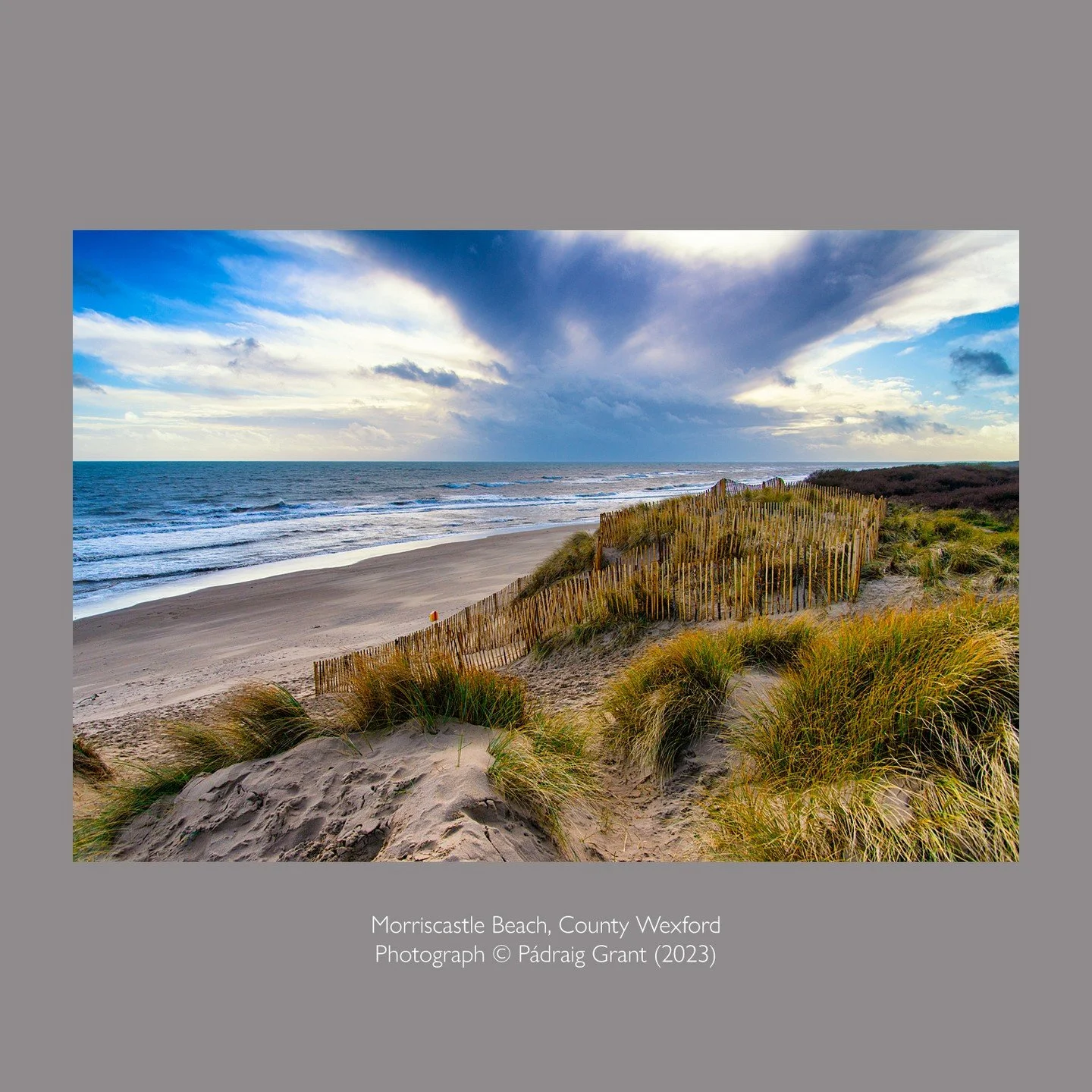 Dune and grass protection fence at Morriscastle Beach, County Wexford

Photograph &copy; P&aacute;draig Grant
2023

#padraiggrantswexford #wexfordcoast #littoralphotography #beachphotography