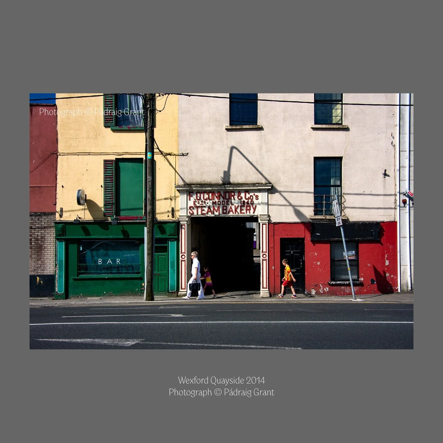 That sign! 
'F O'Connor &amp; Co's Model Steam Bakery, Established 1860'

Commercial Quay, Wexford
2014

Do not share without credit &amp; tag:
Photograph &copy; P&aacute;draig Grant
#padraiggrantswexford