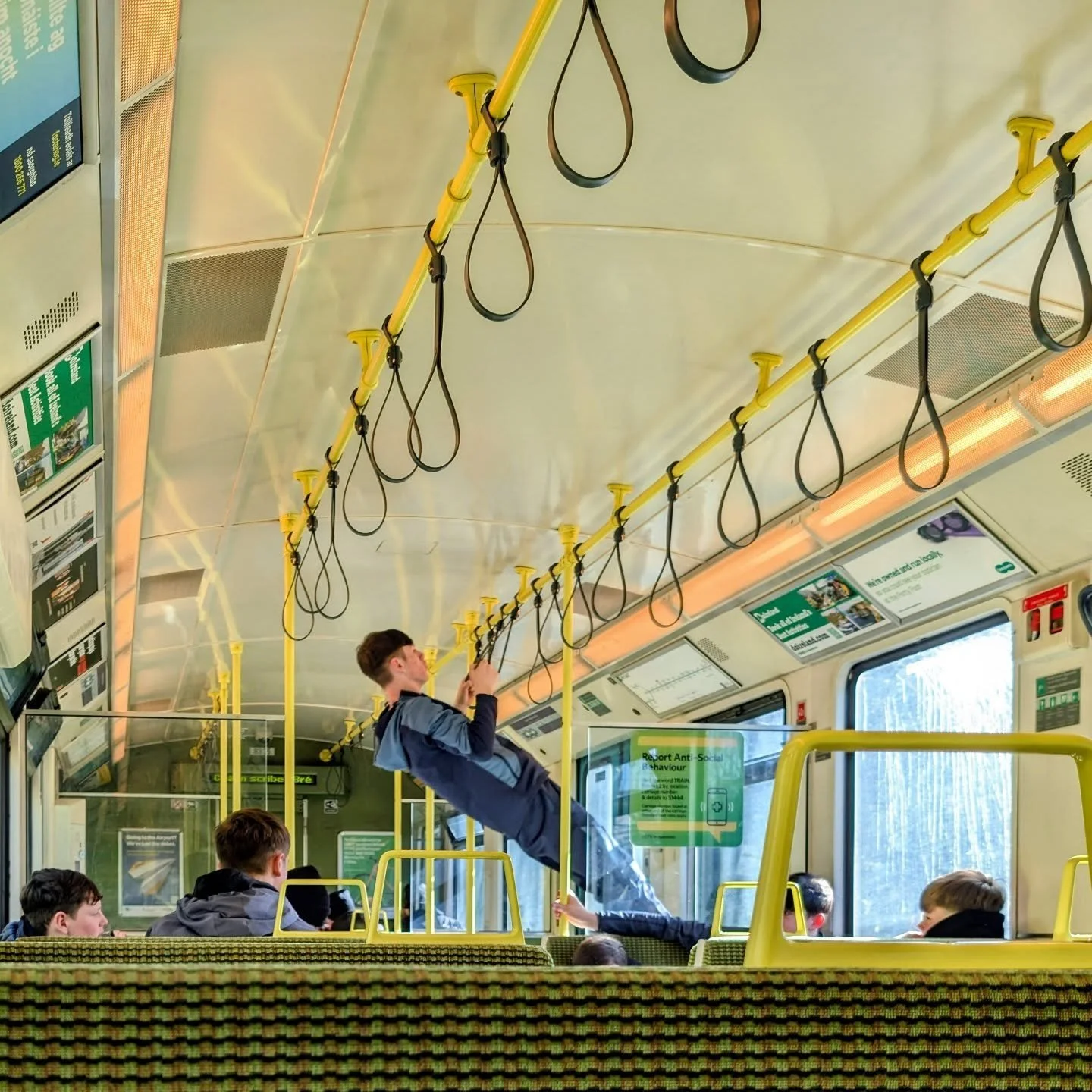 Boys will be boys, right?
Pull ups on the DART at Killiney.

Do not share without credit and tag:
Photograph @padraiggrant 

#padraiggrantsireland #dart #pullups
