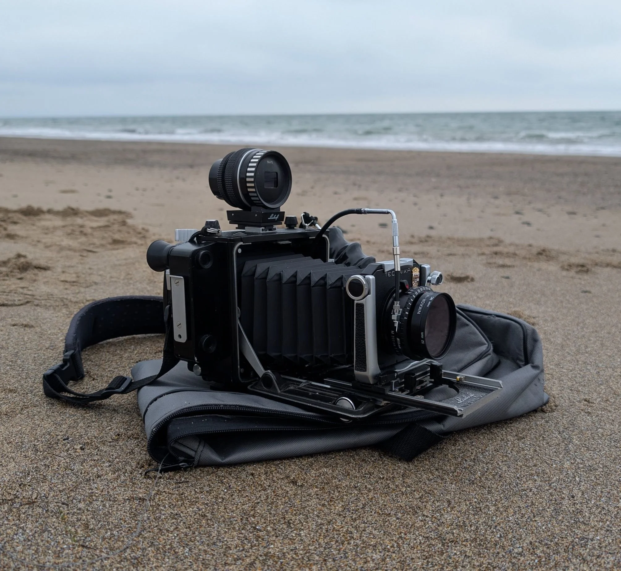 Drily I state....
Linhof Super Technika V on Rosslare Harbour beach

Emotionally I say...
I love you