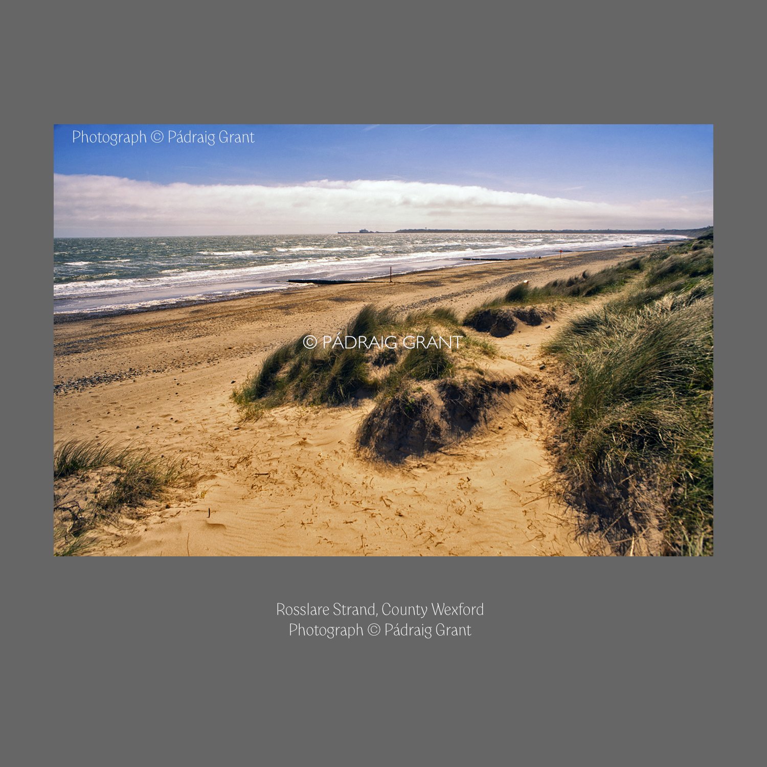 Rosslare Strand, County Wexford looking towards Rosslare Europort
