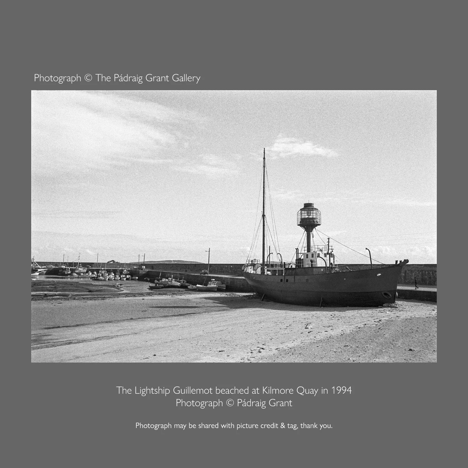 Lightship Guillemot beached at Kilmore Quay in 1994