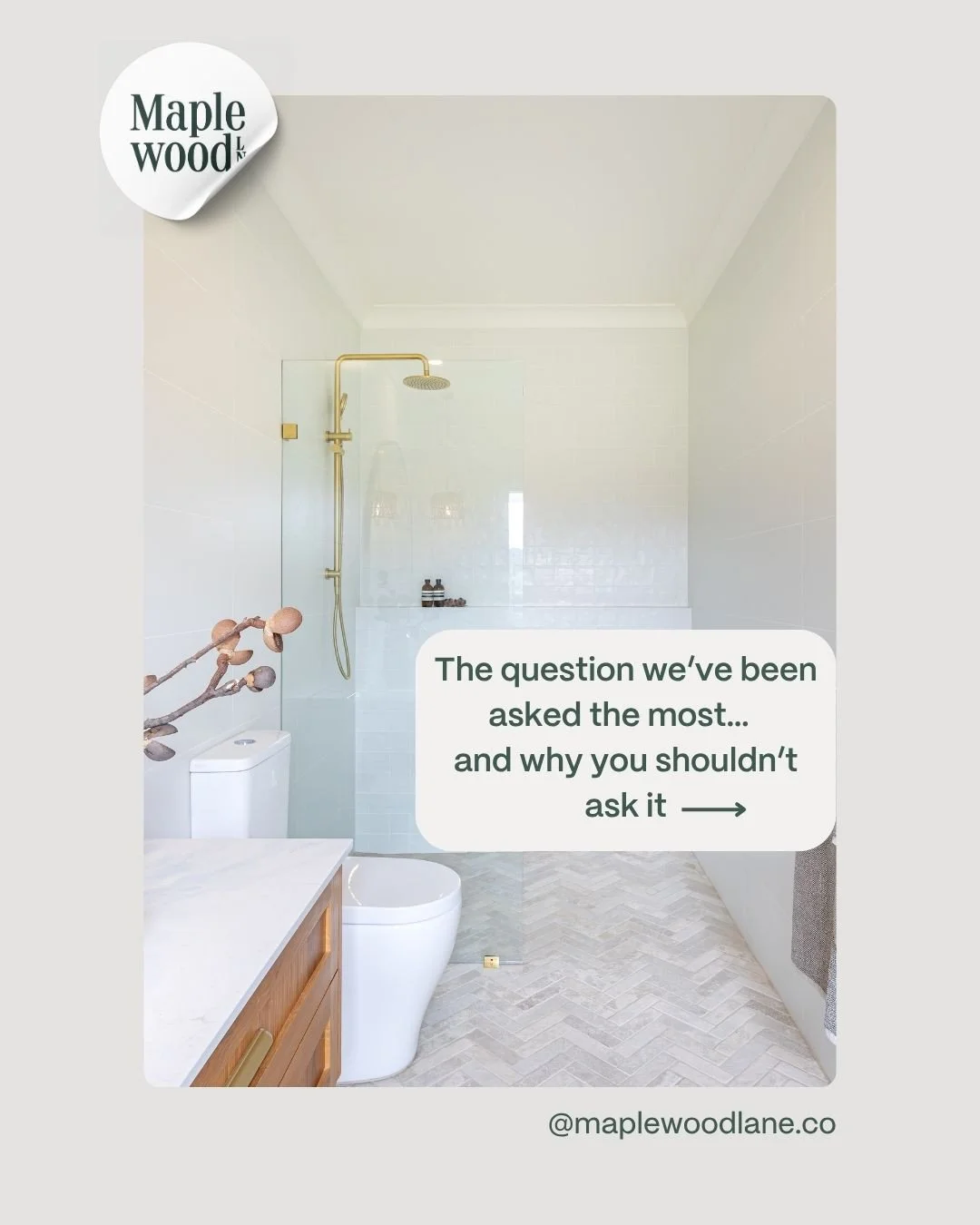 We get asked this question A LOT over @aaronmartinconstruction and it's honestly not the best way to start a conversation with your future builder.⁠
⁠
But we completely understand why it's the one that pops into people's minds first.⁠
⁠
Scroll throug