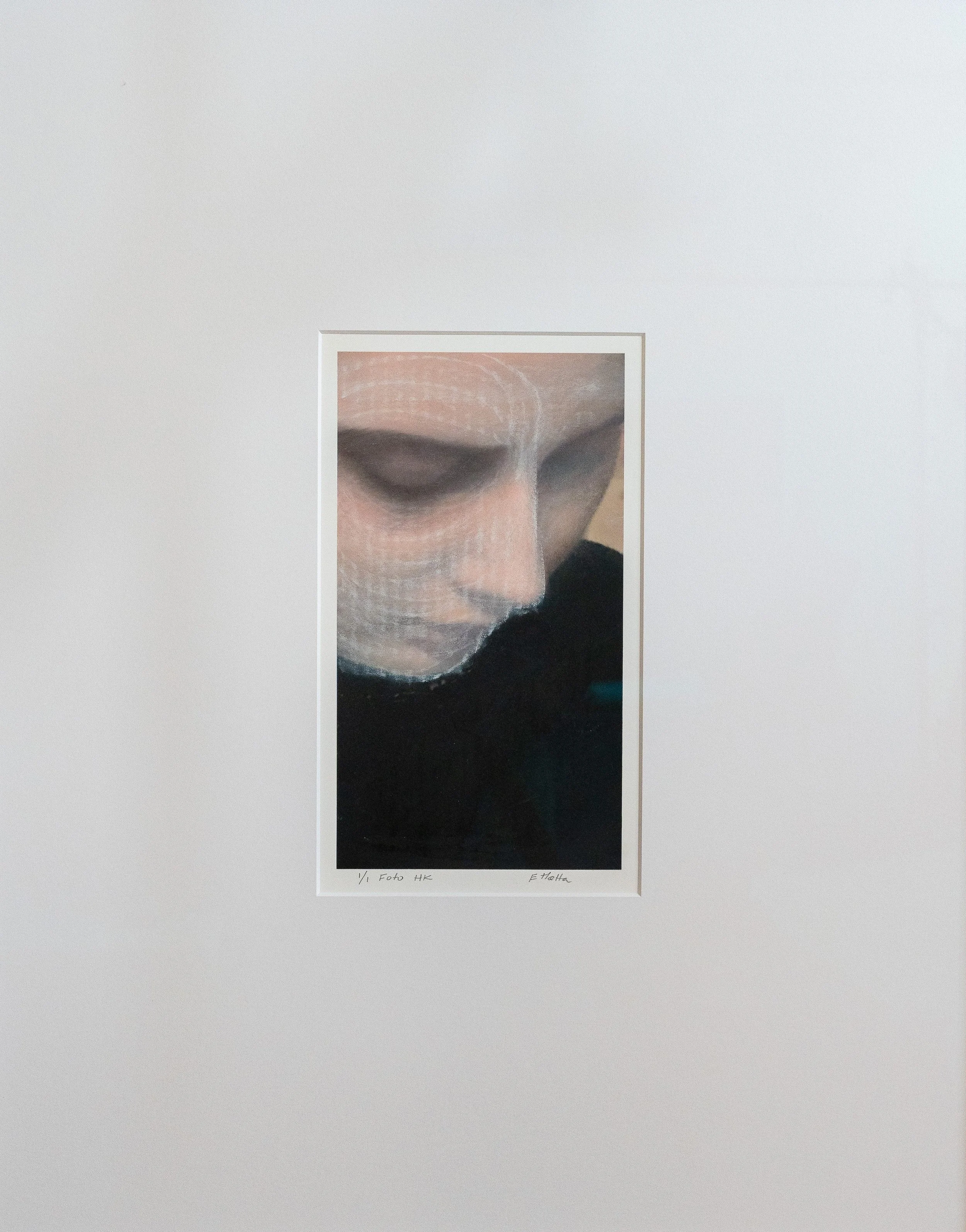 The Stranger VI, 2022, photo on paper hand colored with pastel, 16,5 x 30 cm.