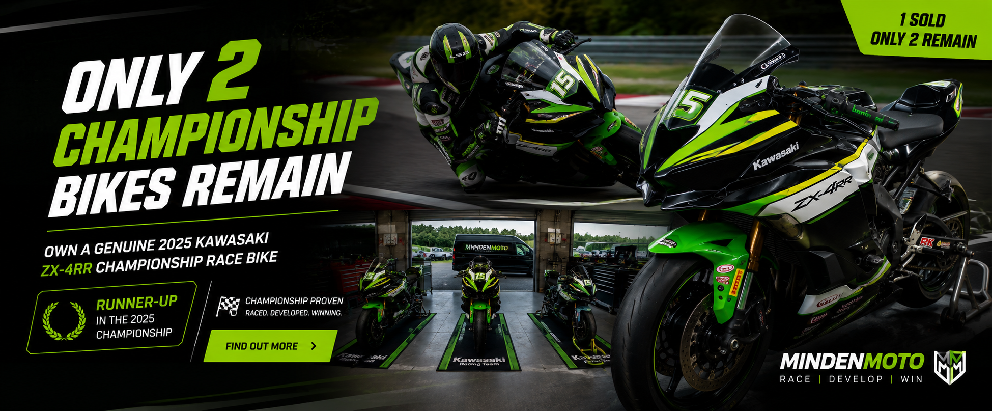 Motorcycle racer selling his two race bikes on Minden Moto website 