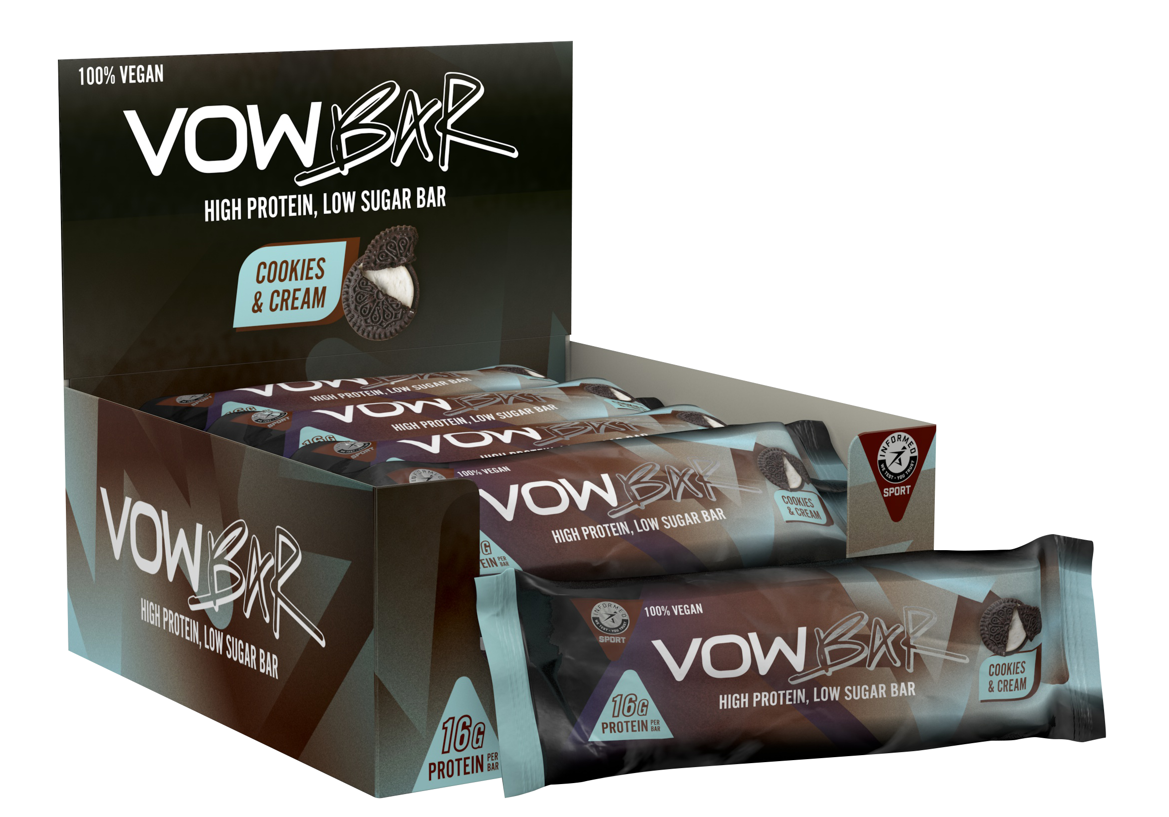 VOW Protein Bar 48g x 12 - Cookie & Cream