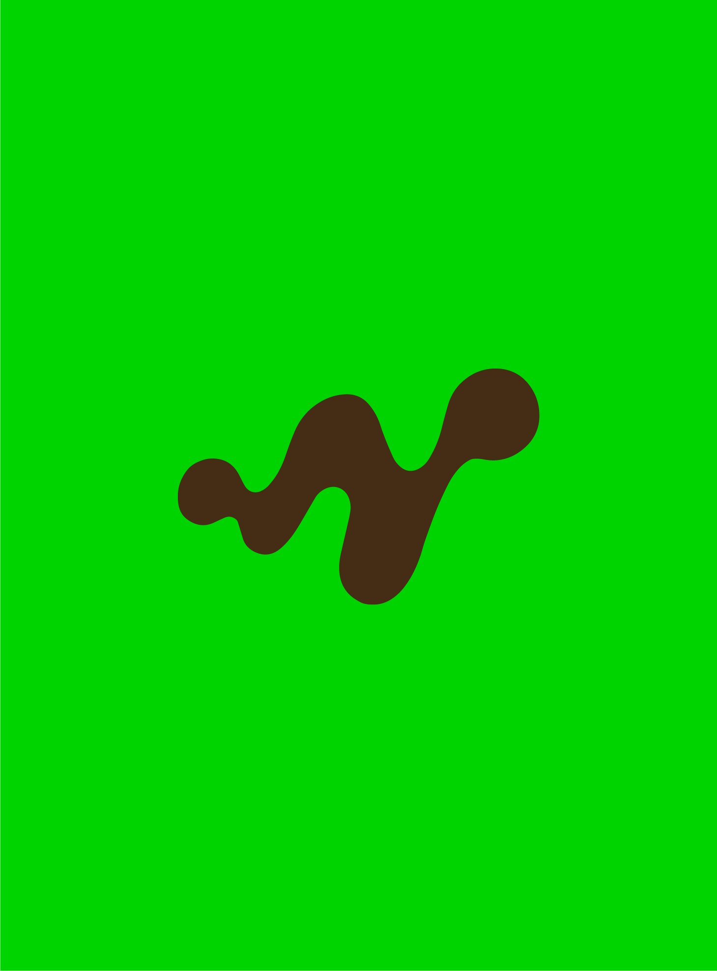 Green background with a stylized dark brown molecule diagram.
