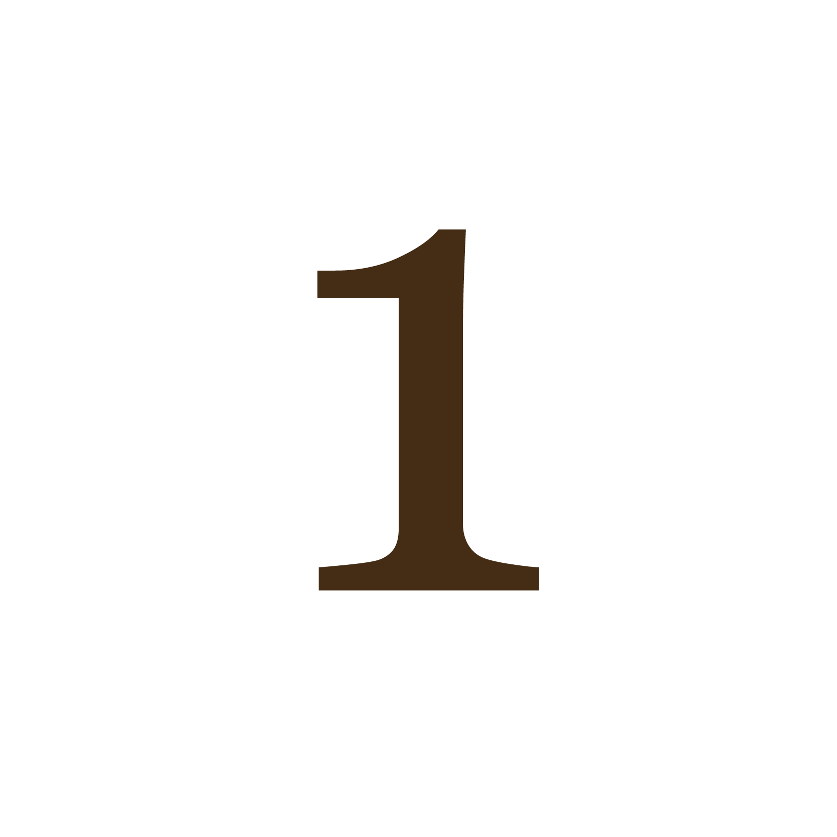 Typography Serif Font Brown Number One