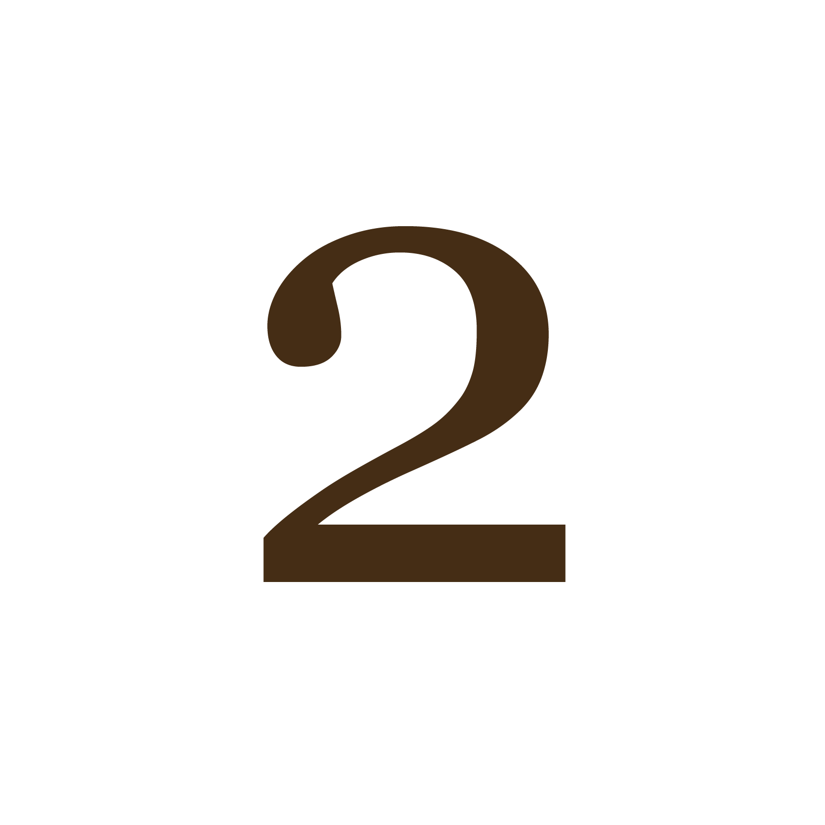 Typography Serif Font Brown Number Two