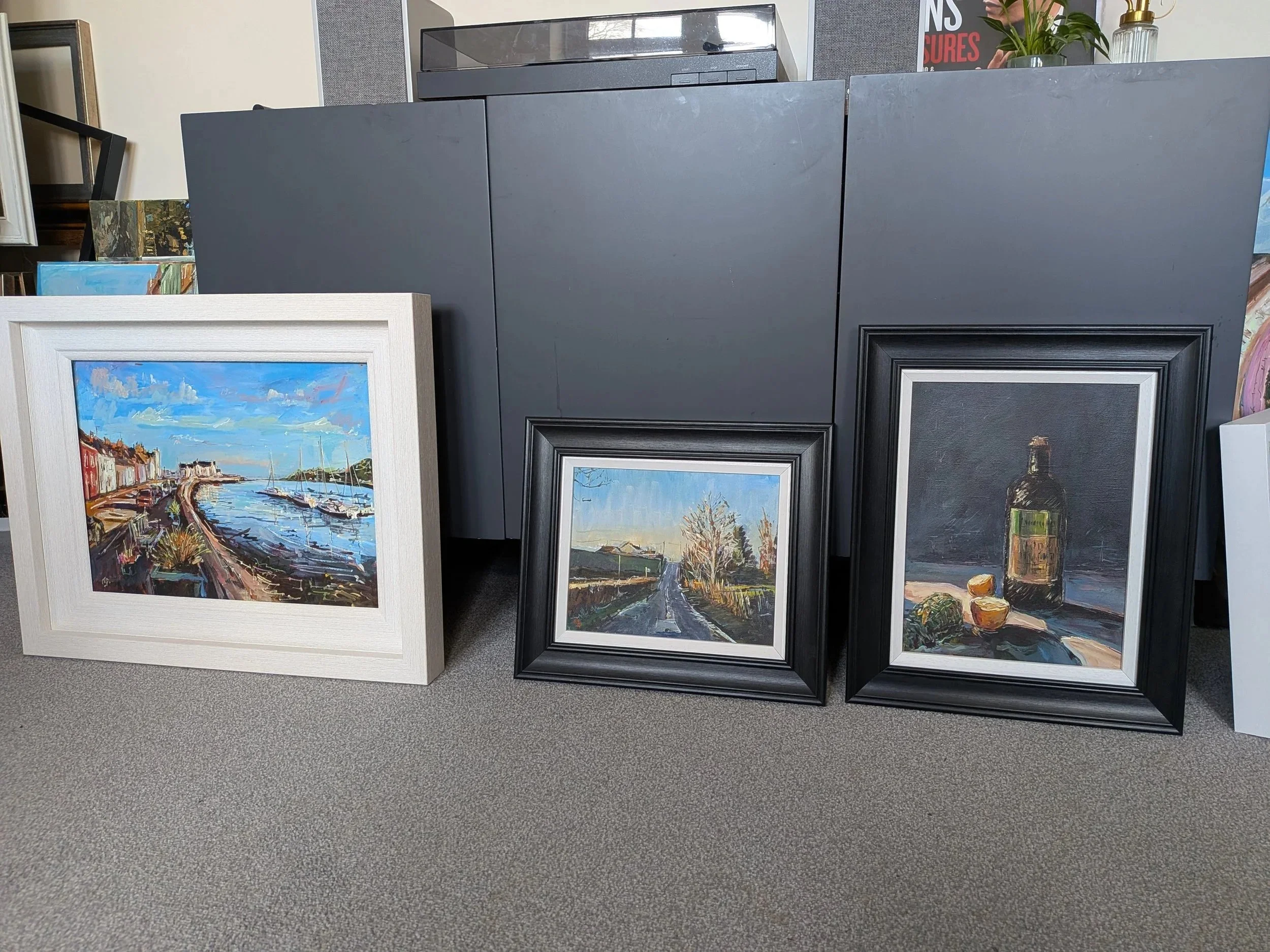 The three paintings going to Dunluce Exhibition